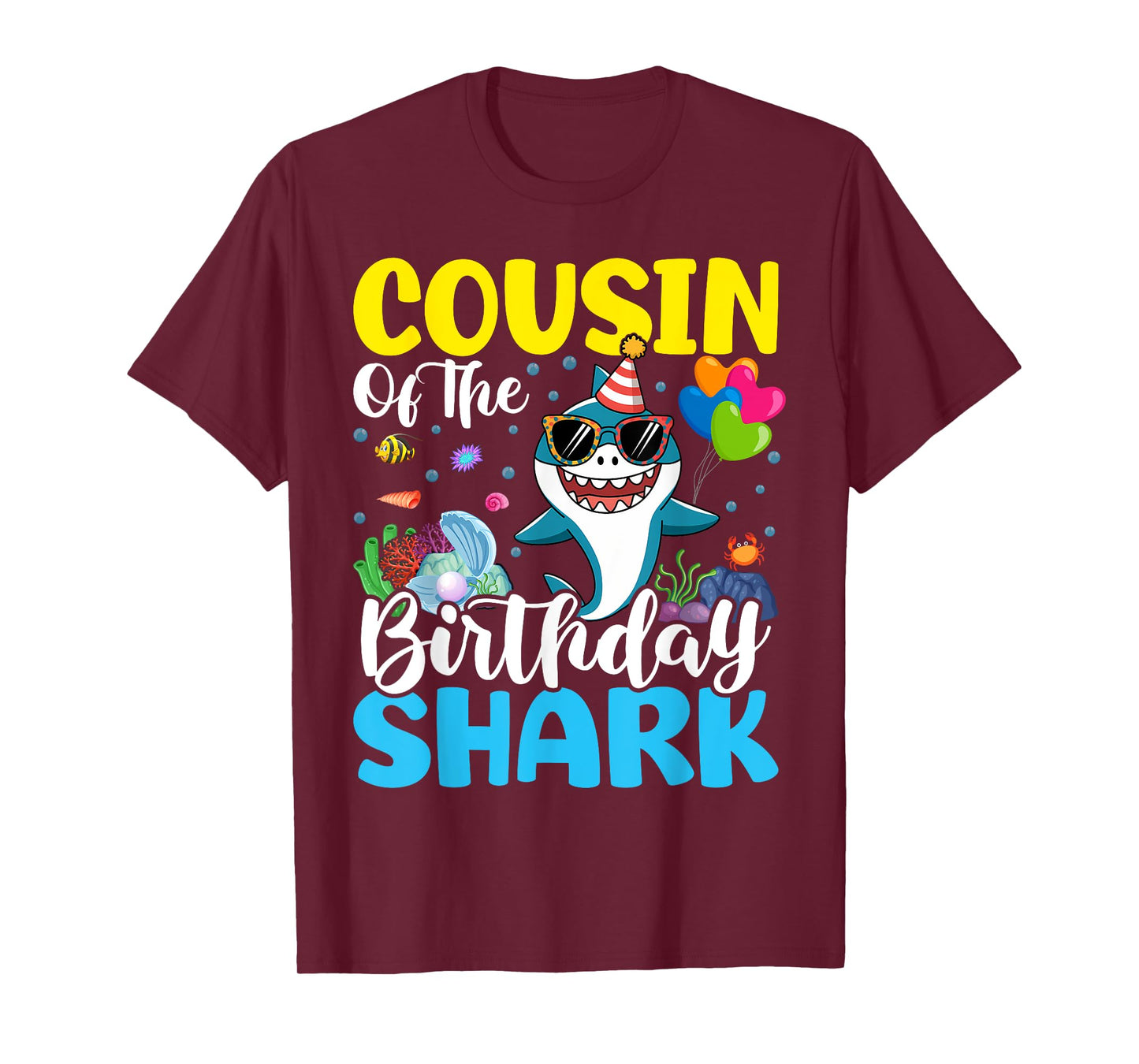 Cousin Birthday Kids Shark Party Matching Family T-Shirt