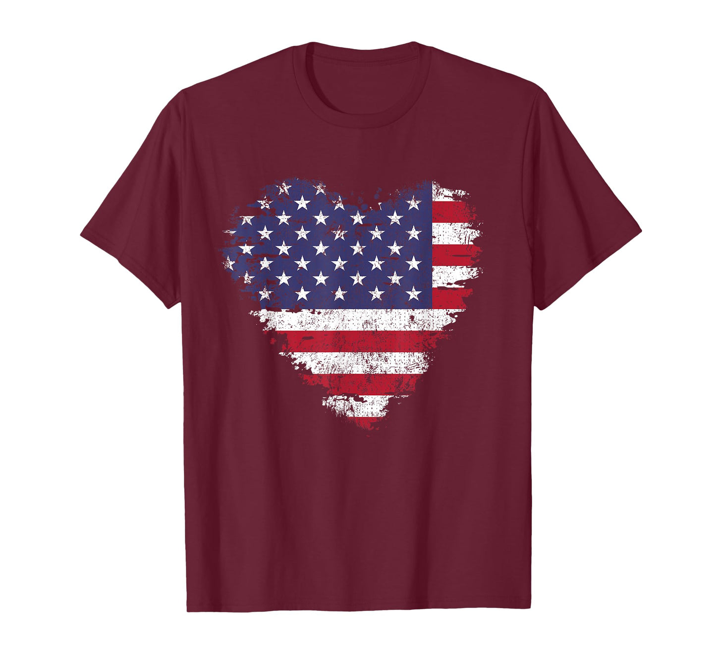 USA Patriotic American Flag Heart 4th of July T-Shirt