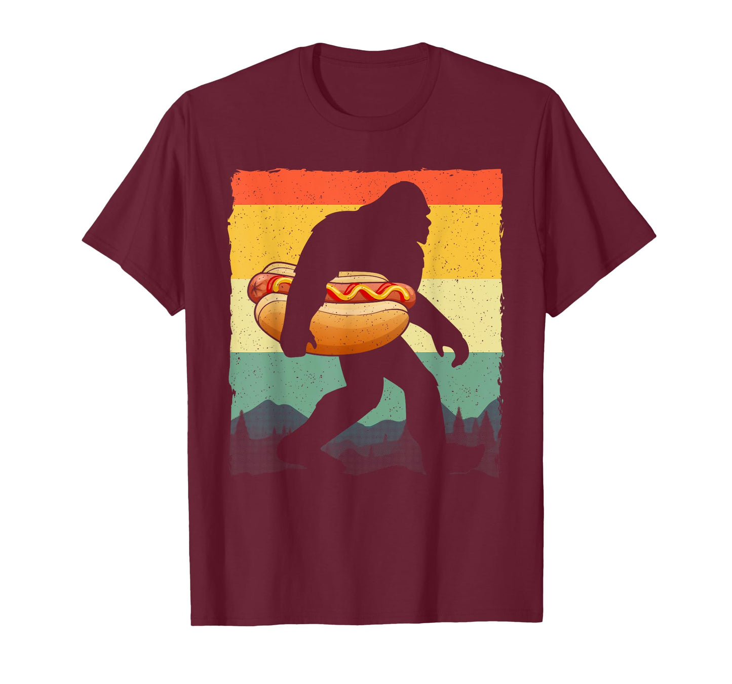 Funny Hot Dog Art for Men Women Bigfoot Hotdog Lovers T-Shirt