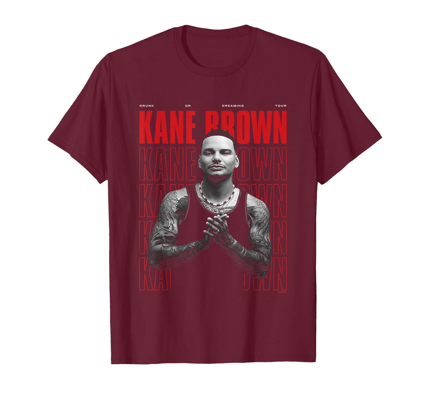 Kane Brown Drunk Or Dreaming Tour Stack Big Chest Poster T-Shirt