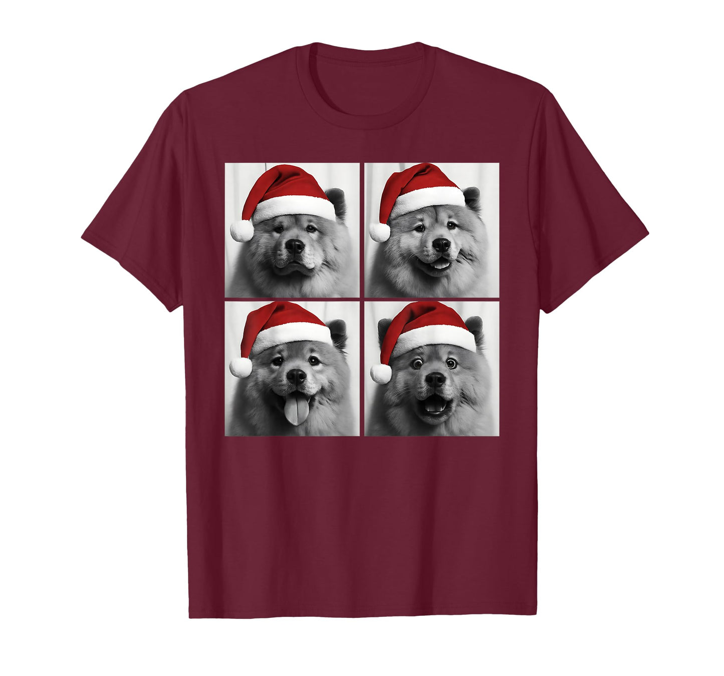 Funny Christmas Chow Chow Santa Dog Lover Photo Booth T-Shirt