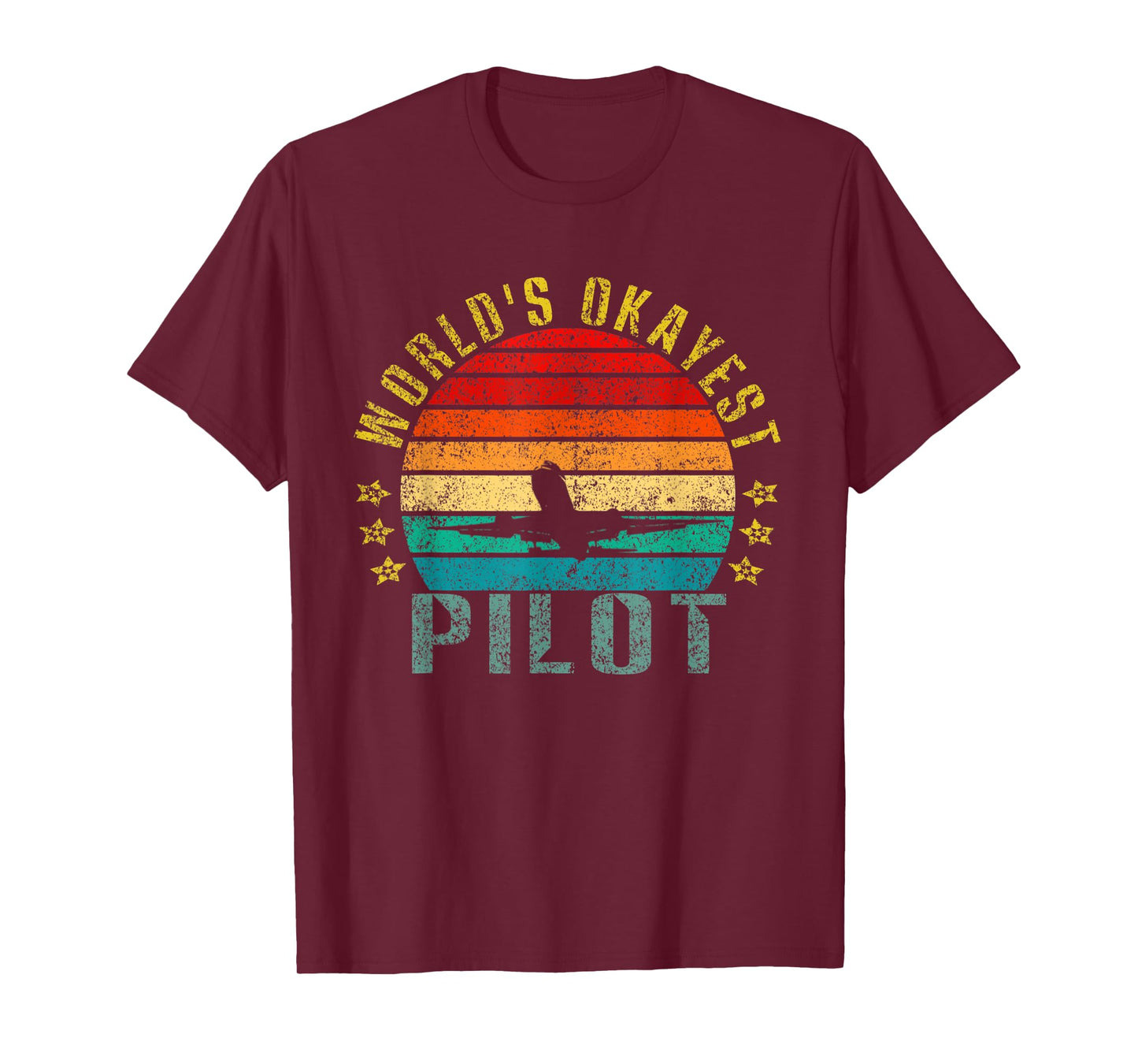 World's Okayest Pilot Funny Retro T-Shirt