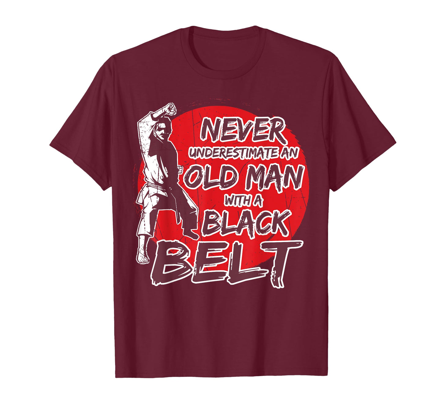 Mens Karate Old Man With a Black Belt T-Shirt