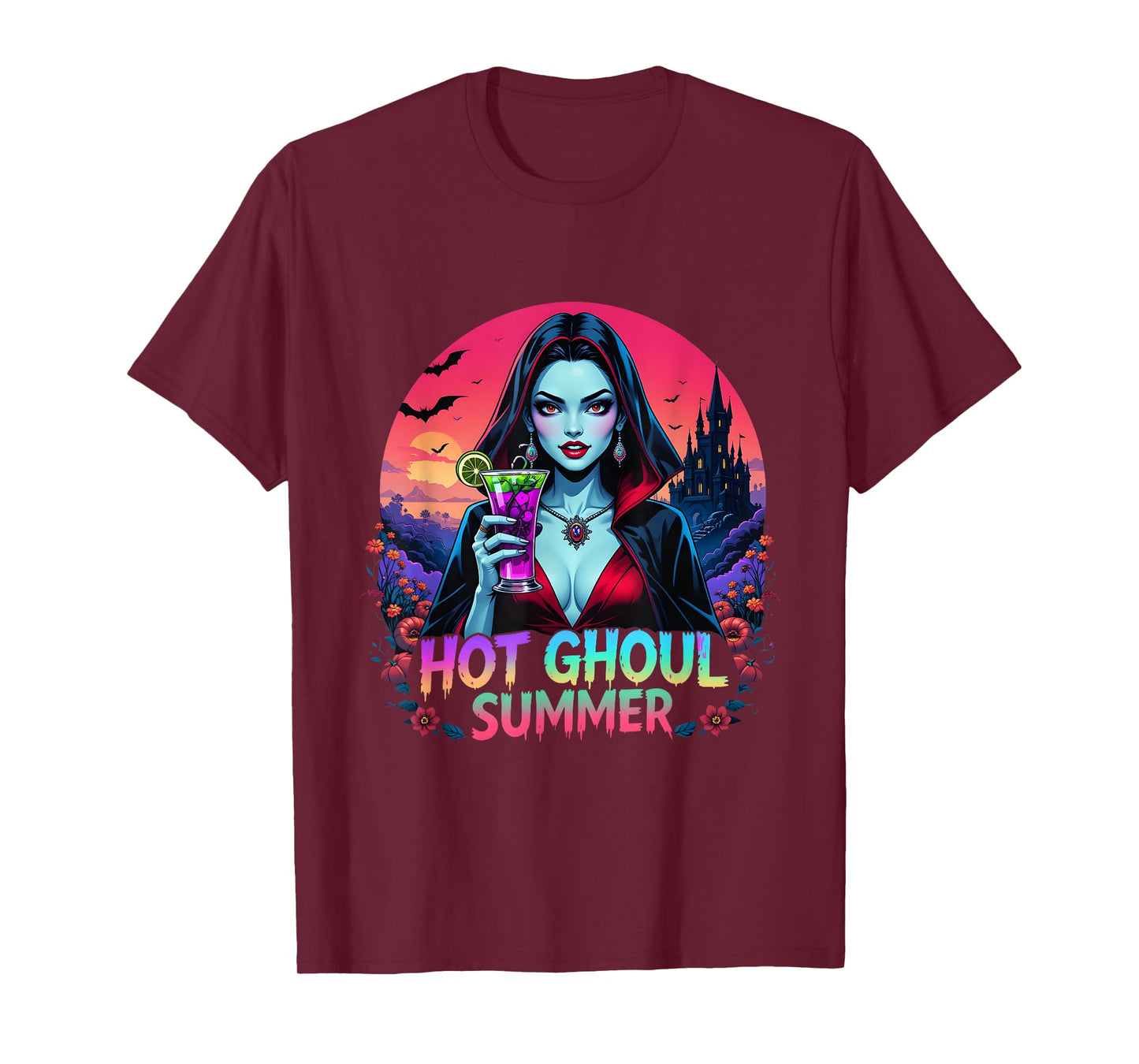 Summerween Vibes Ice Cream Funny HOT GHOUL SUMMER T-Shirt