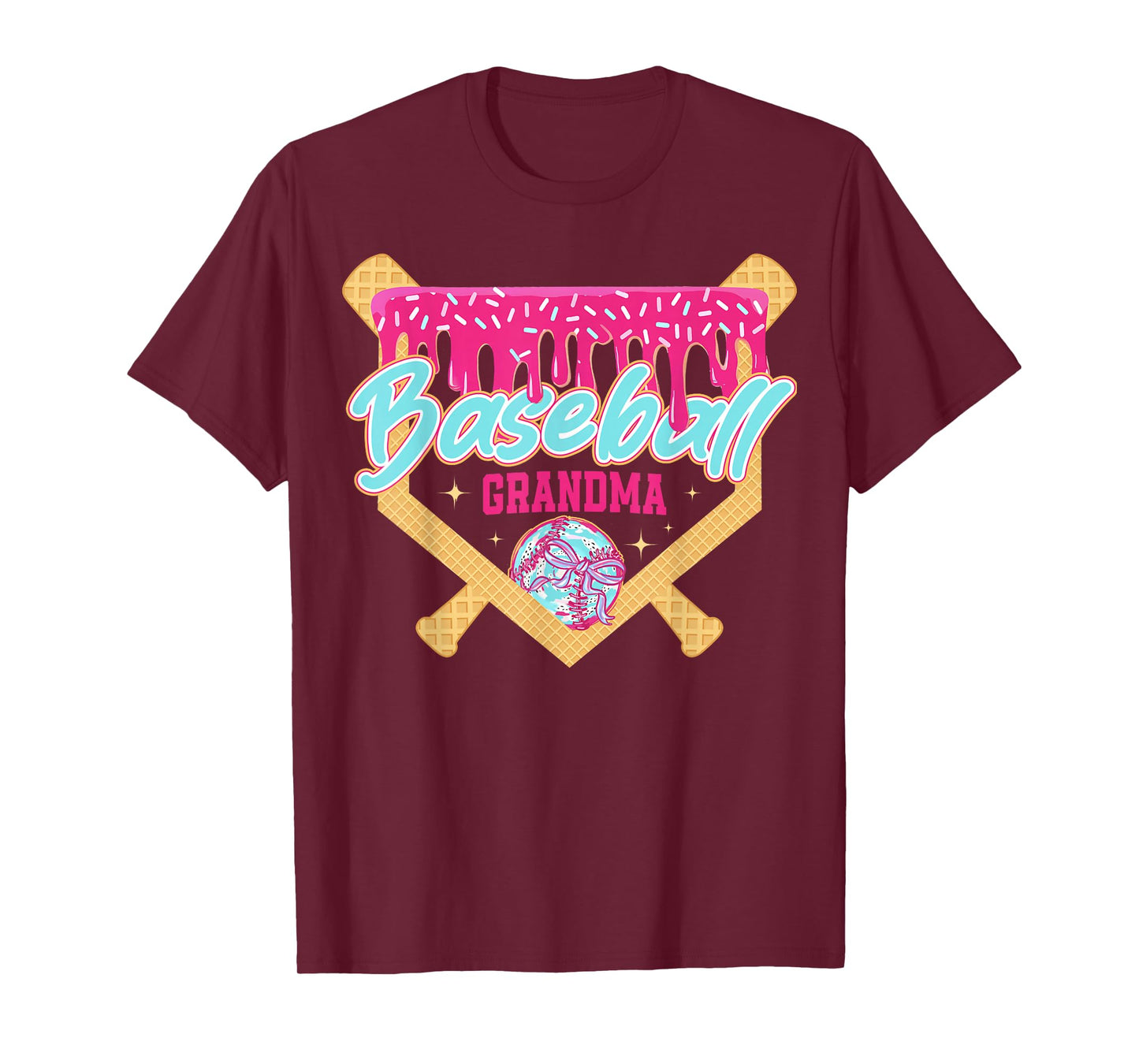 Baseball Grandma Drip Ice Cream Baseball Season Mother's Day T-Shirt