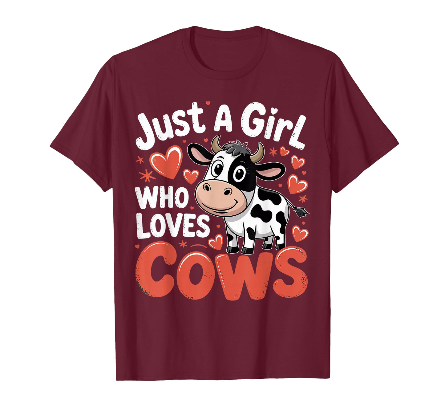 Just a Girl Who Loves Cows Farmer Milk Cow Gifts Girls Kids T-Shirt