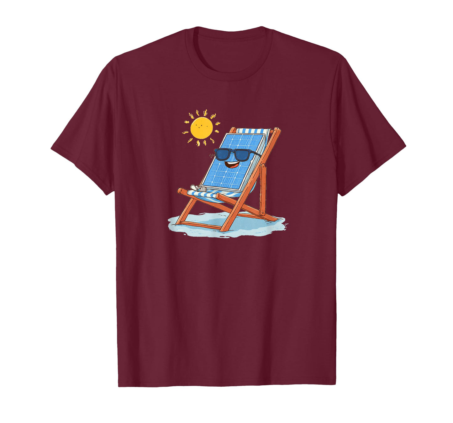 Funny Solar Panel in Vacation for Sun and Sunbathing Lovers T-Shirt
