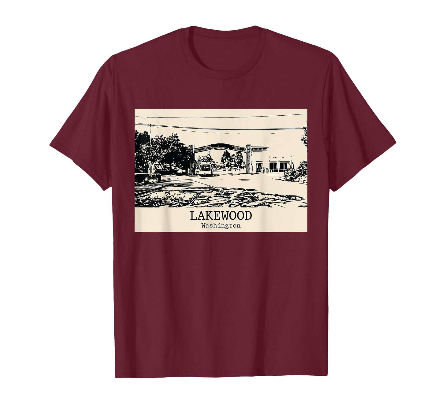 Lakewood Washington Vintage Retro Travel Souvenir T-Shirt