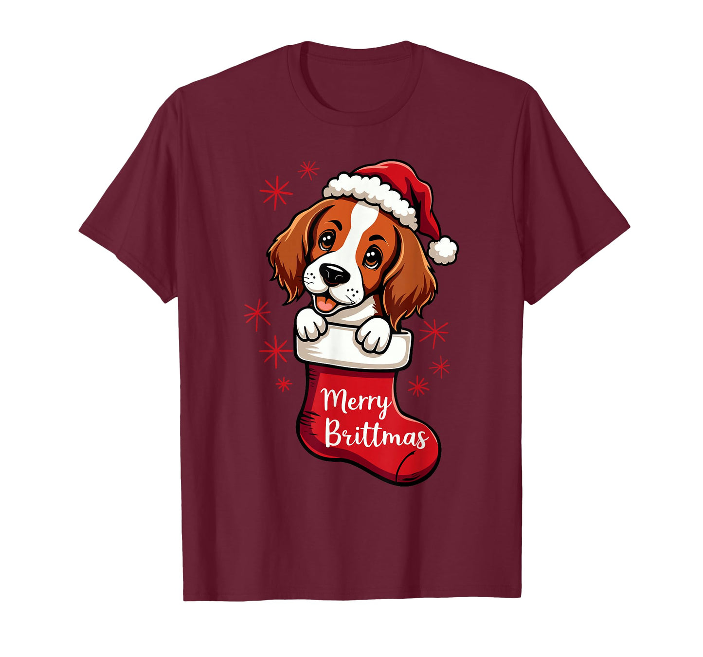 Brittany spaniel Dog Christmas 2024 Funny T-Shirt