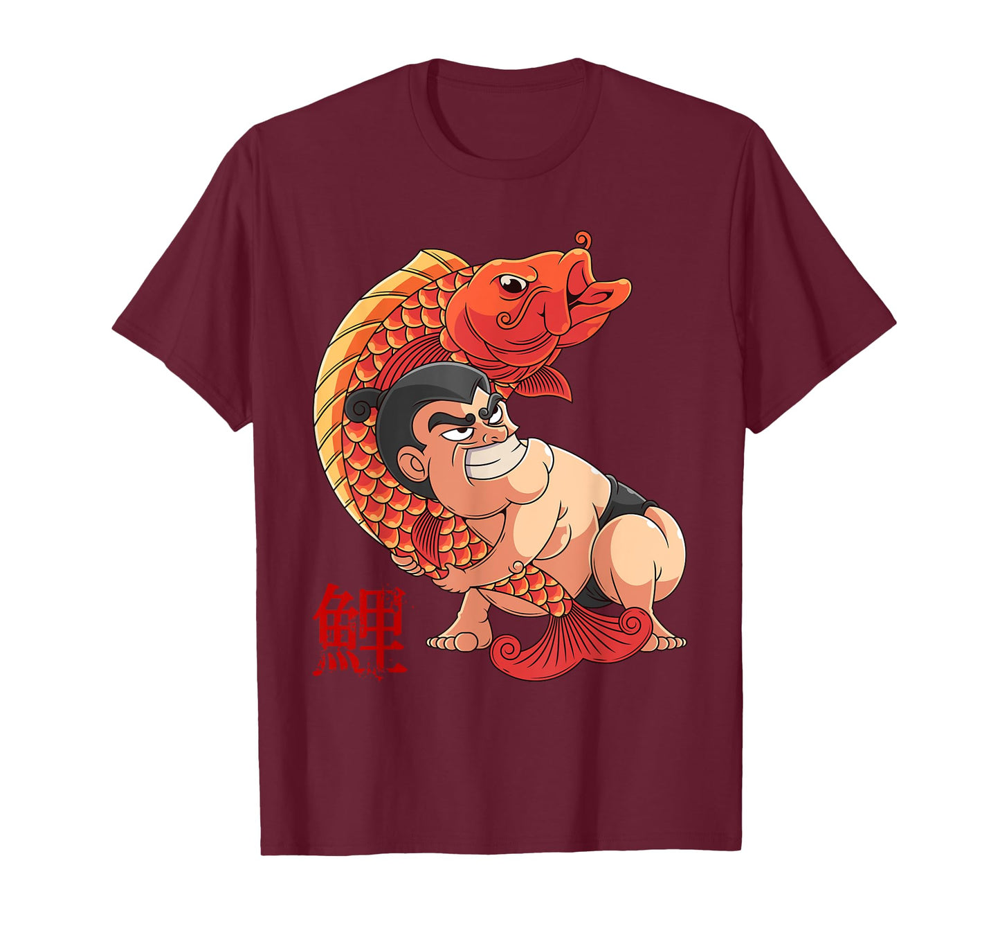Fighting the Giant Carp Japanese Sumo Wrestler T-Shirt