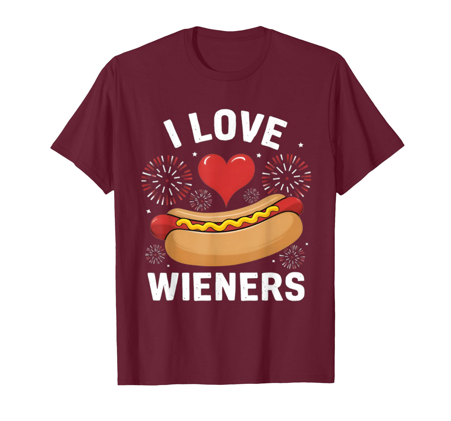 i love wieners funny fourth of july hot dog T-Shirt