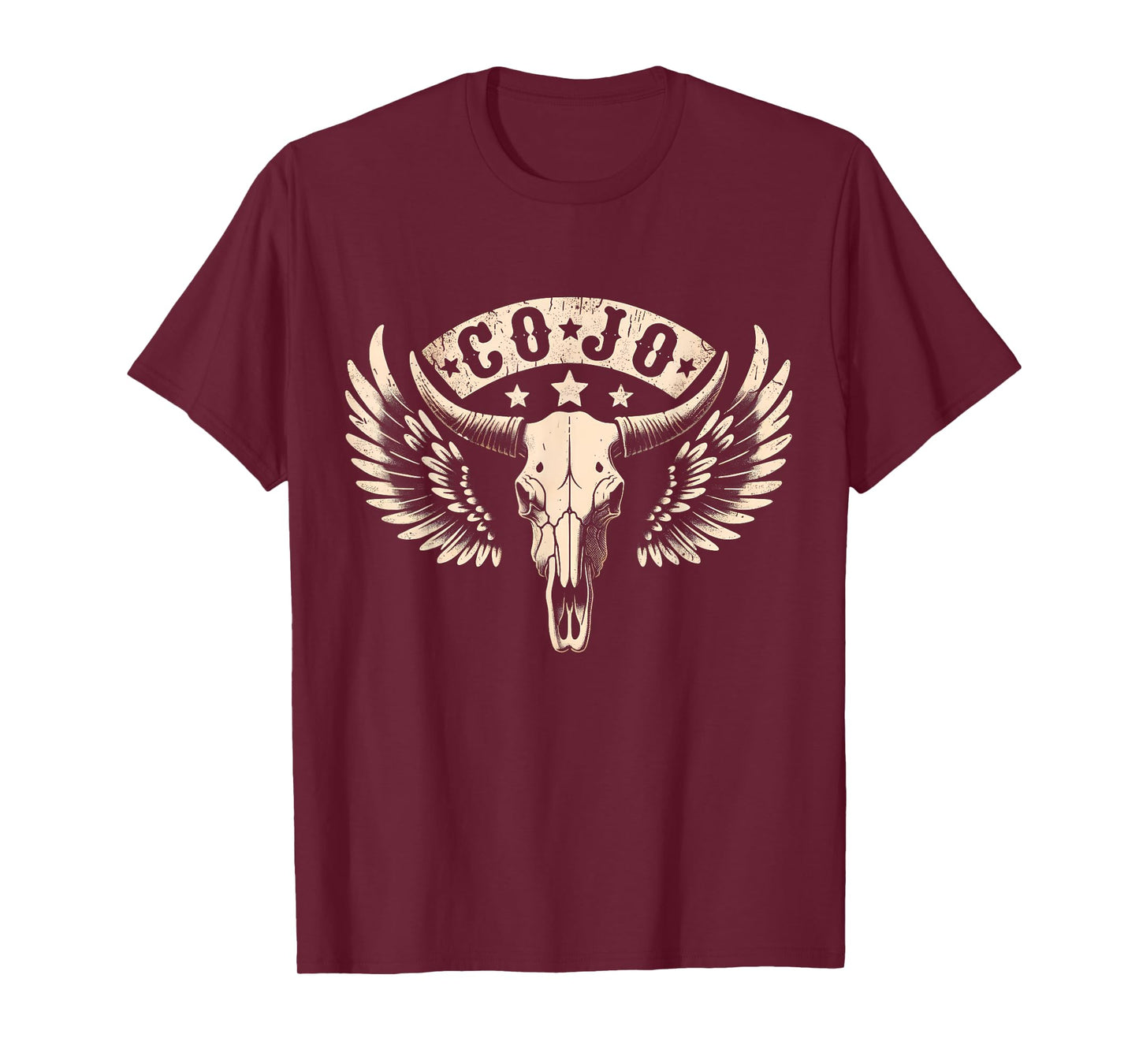 Distressed Cojo Name & Bull-Skull Retro Country Music T-Shirt