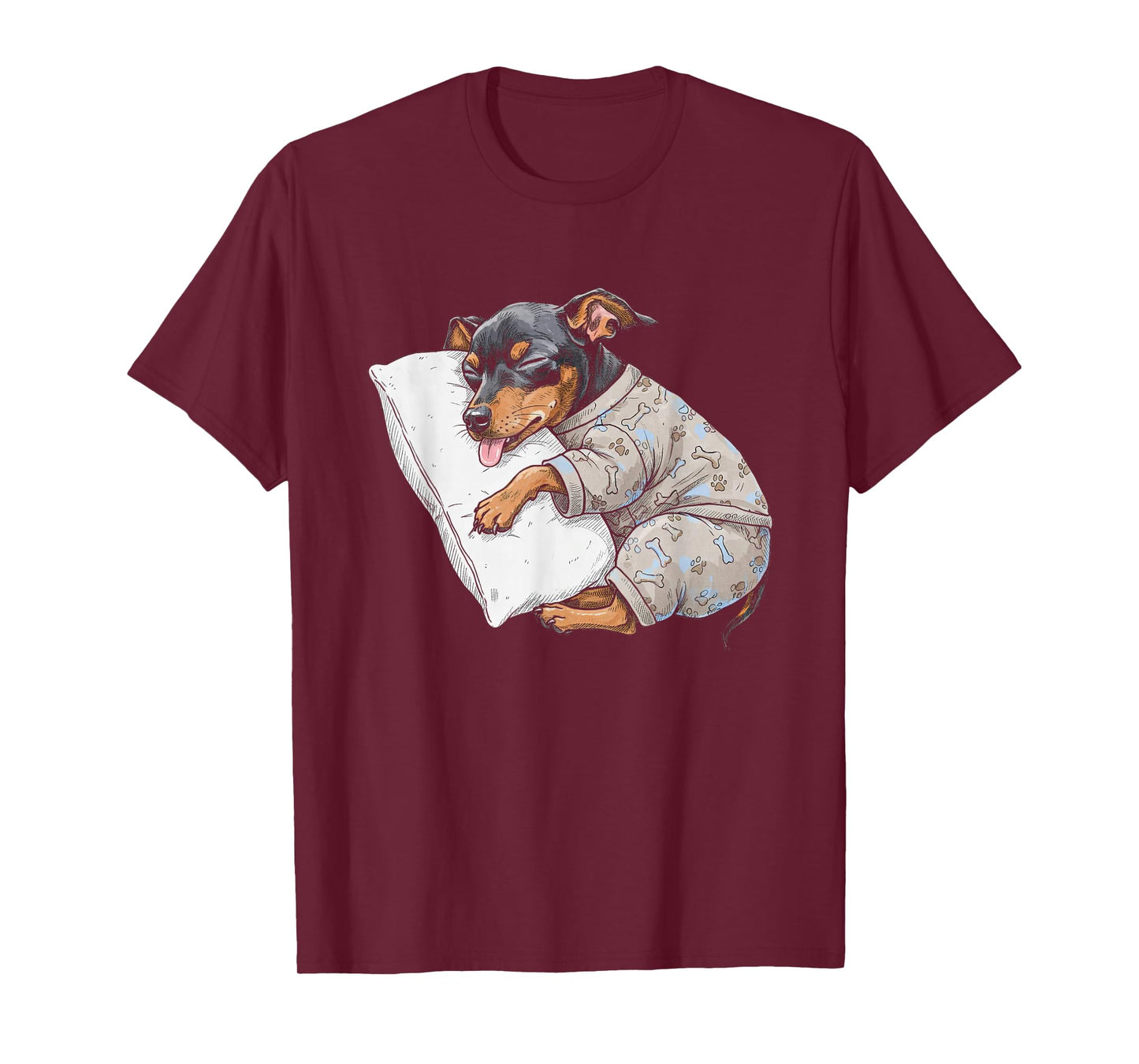 Funny Sleepy Miniature Pinscher Pajama Adults Kids Min Pin T-Shirt