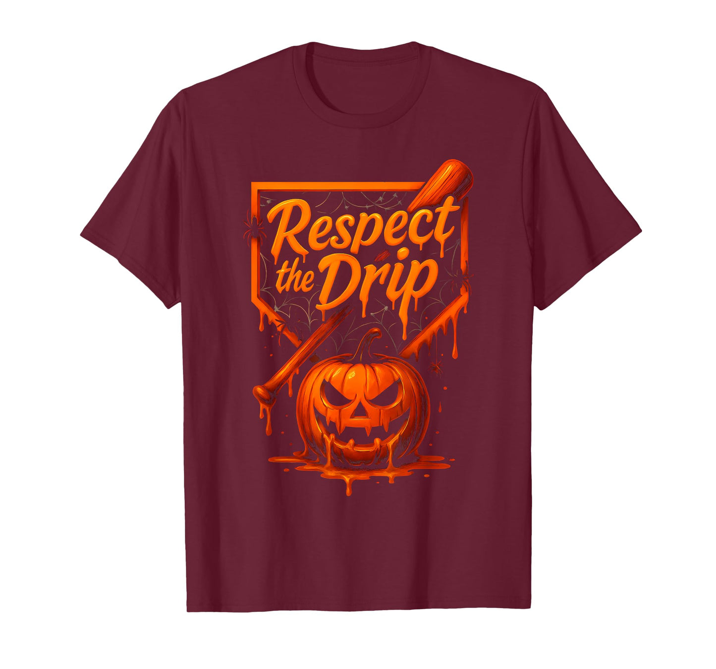 Respect The Drip Baseball Halloween Ice Cream Drip T-Shirt