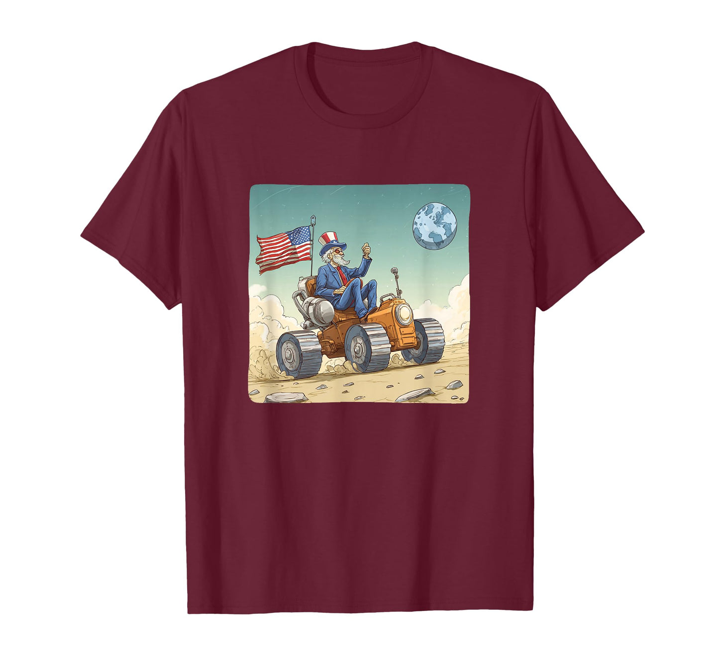 Great Moon Vehicle in Space with Patriotic President T-Shirt