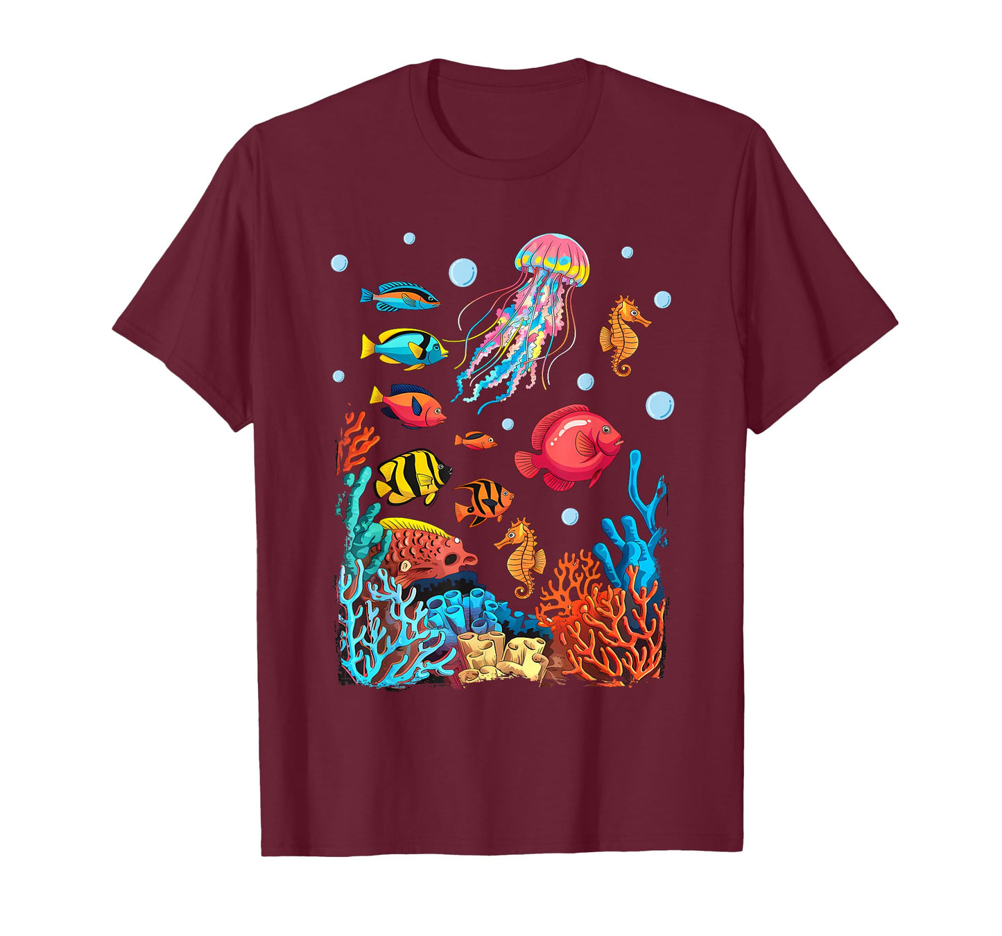 Ocean Scene - Watercolor Sea Life T-Shirt