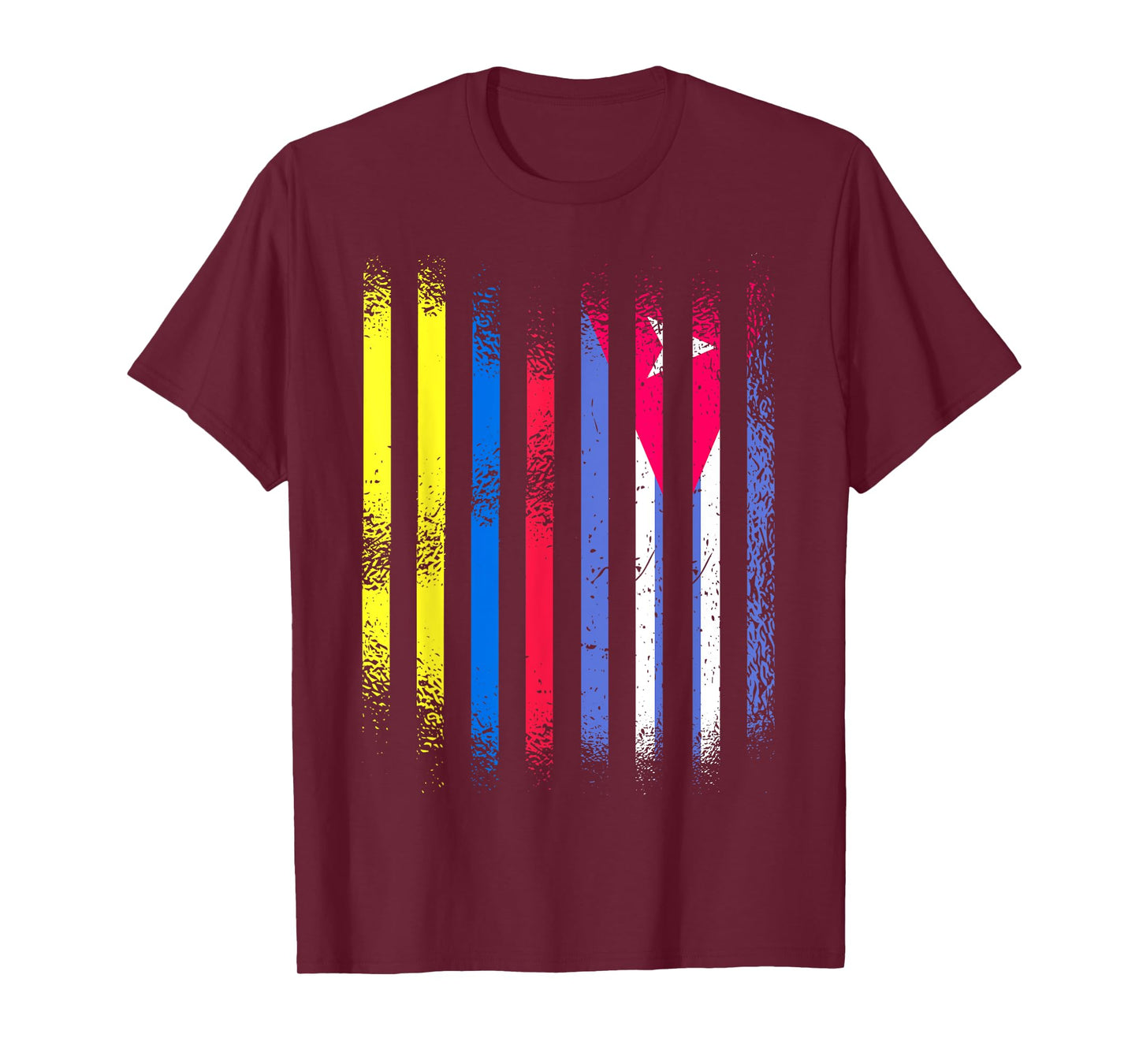 Colombia Flag Cuba Grown Country Flags Stripes T-Shirt