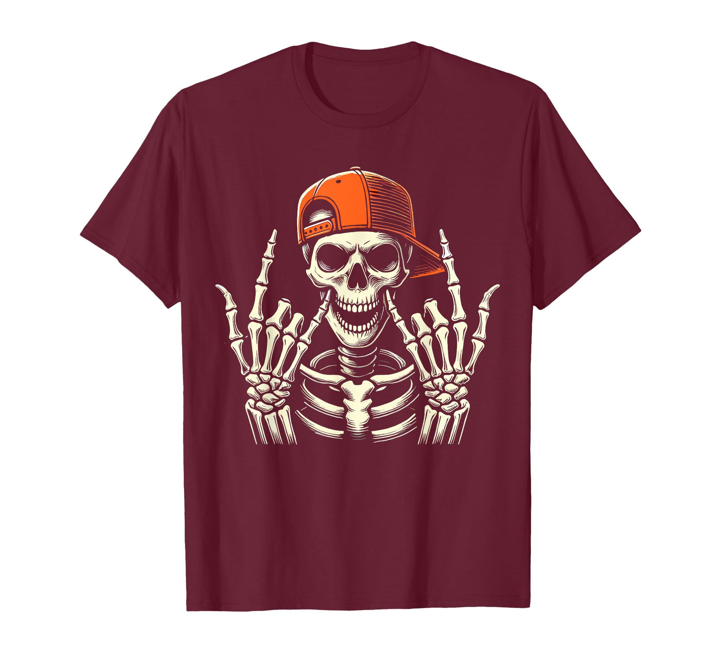 Rocker Skeleton Skater Cool Halloween T-Shirt