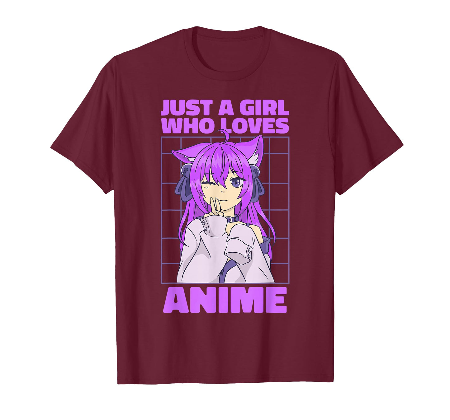 Just A Girl Who Loves Anime. Anime Girl. Anime Merch. Otaku T-Shirt