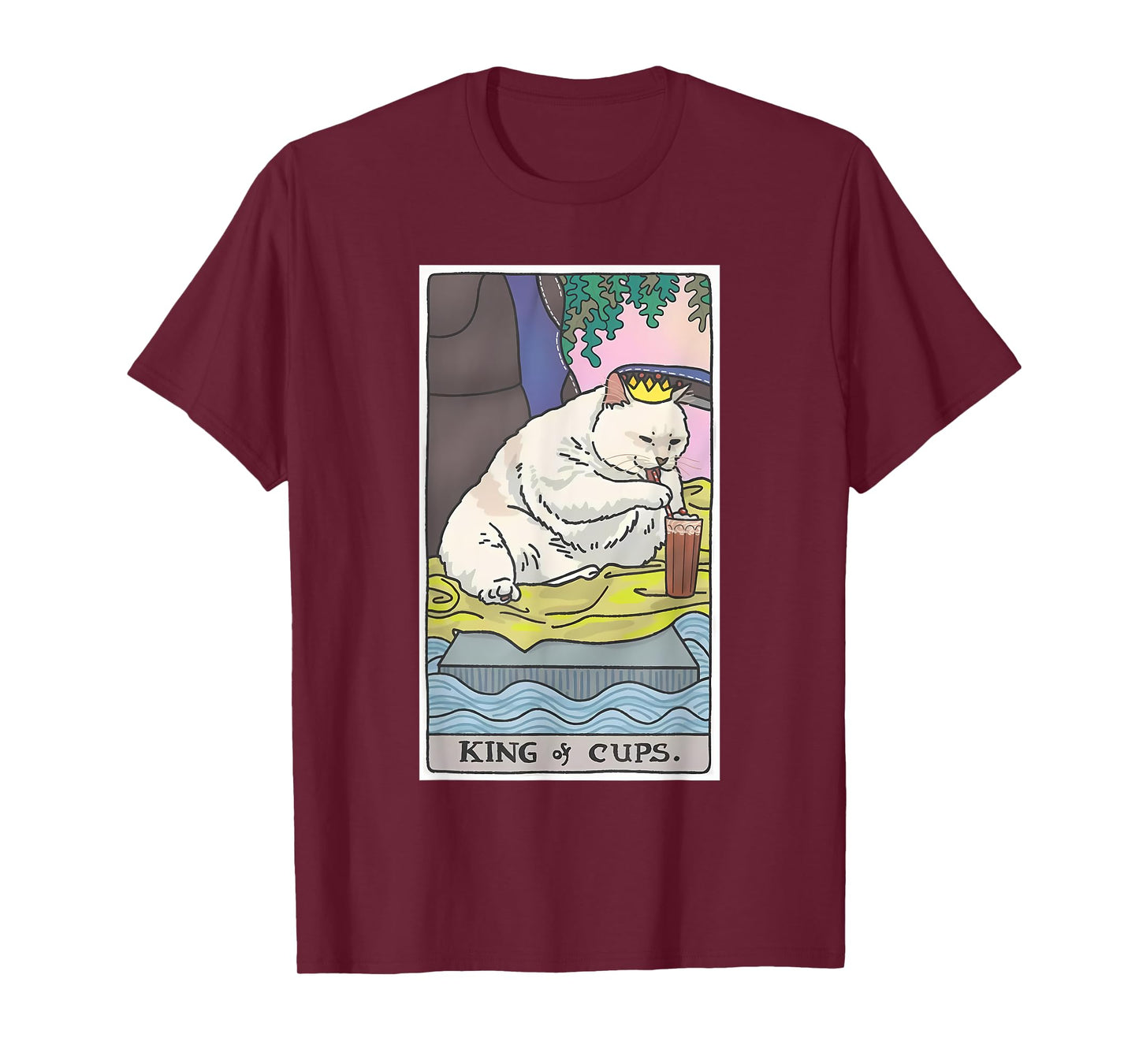 King of Cups Orange Cream Chonky Cat Sitting, Funny Cat Meme T-Shirt for Men Women