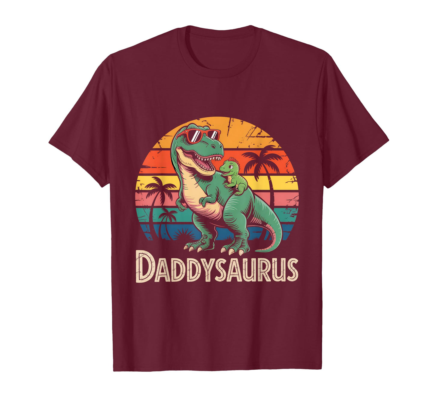 Daddysaurus Retro Dinosaur Dad Dinosaur Daddy Saurus T-Shirt