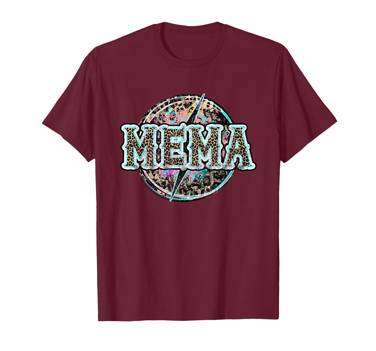Mema Lightning Bolt Leopard Cheetah Print Western T-Shirt