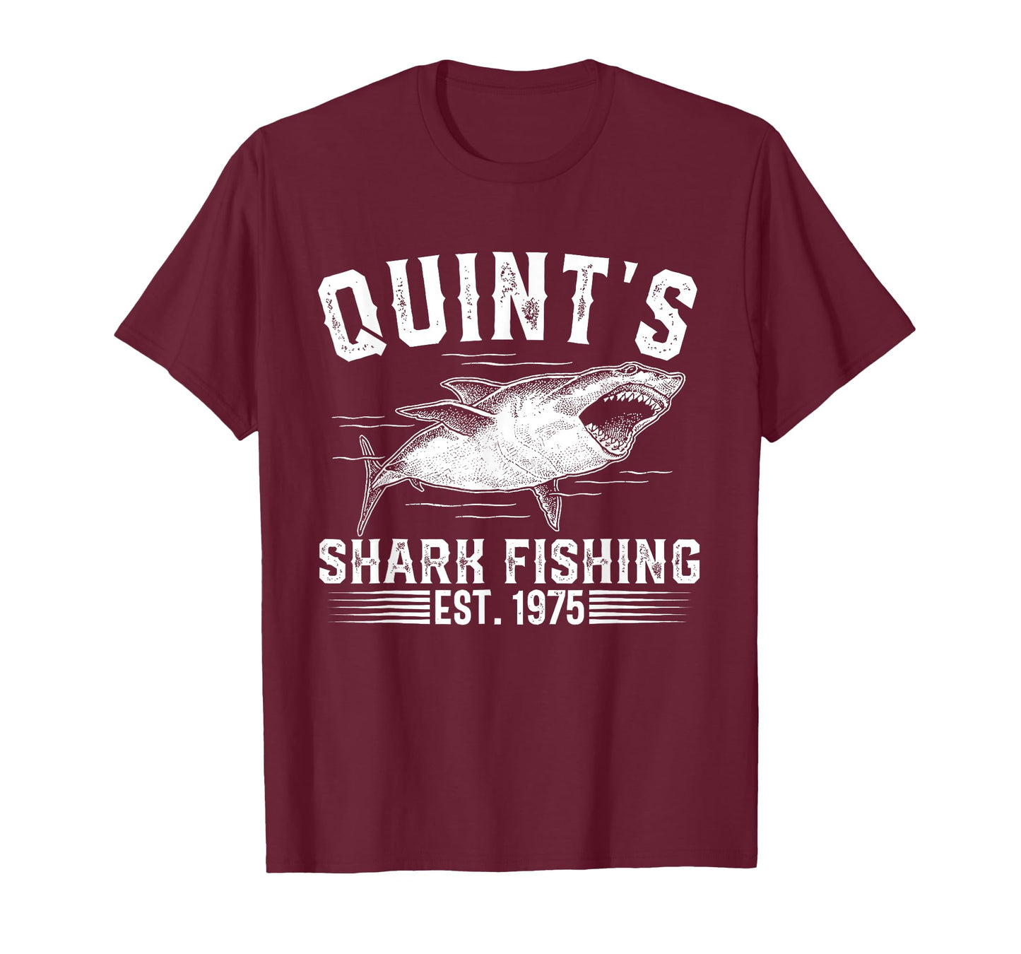 Vintage Quint's Shark Fishing 1975 Retro Fishing Day T-Shirt