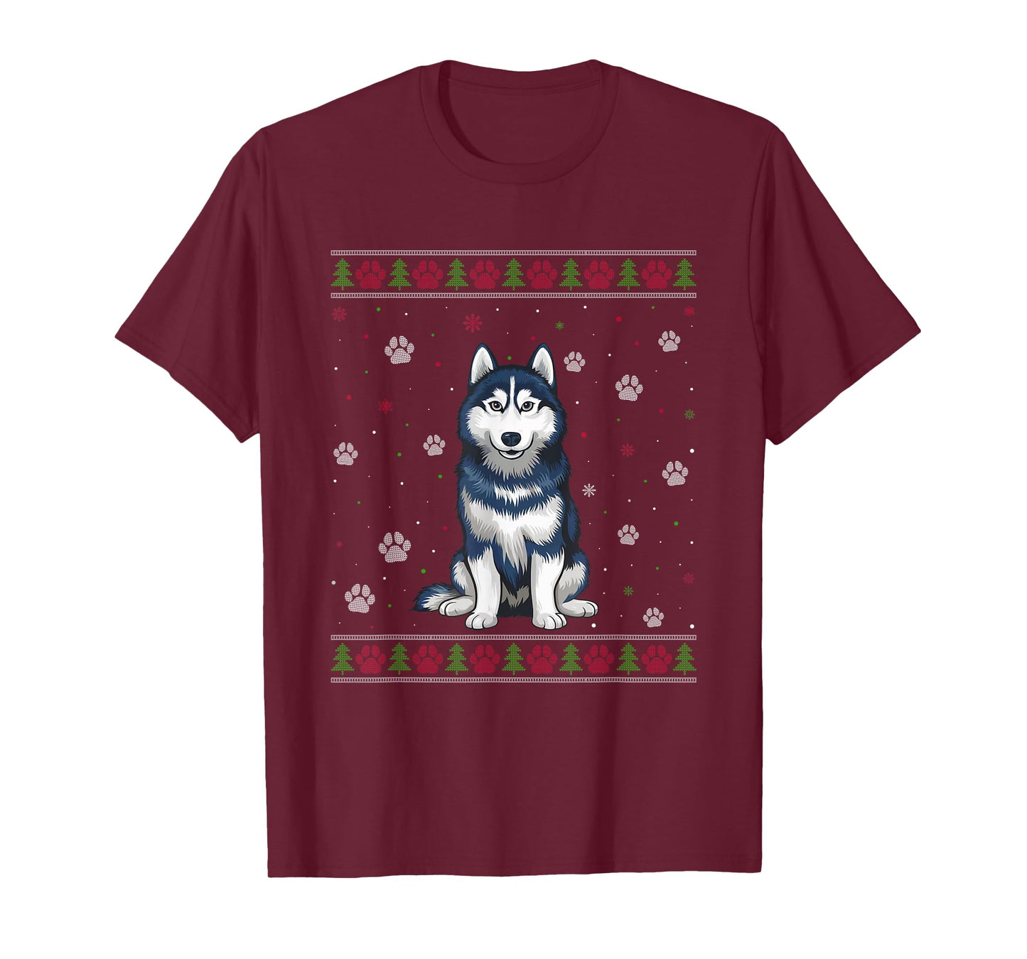 Siberian Husky Christmas Sweater Xmas Pet Animal Dog Lover T-Shirt for Men Women Kids