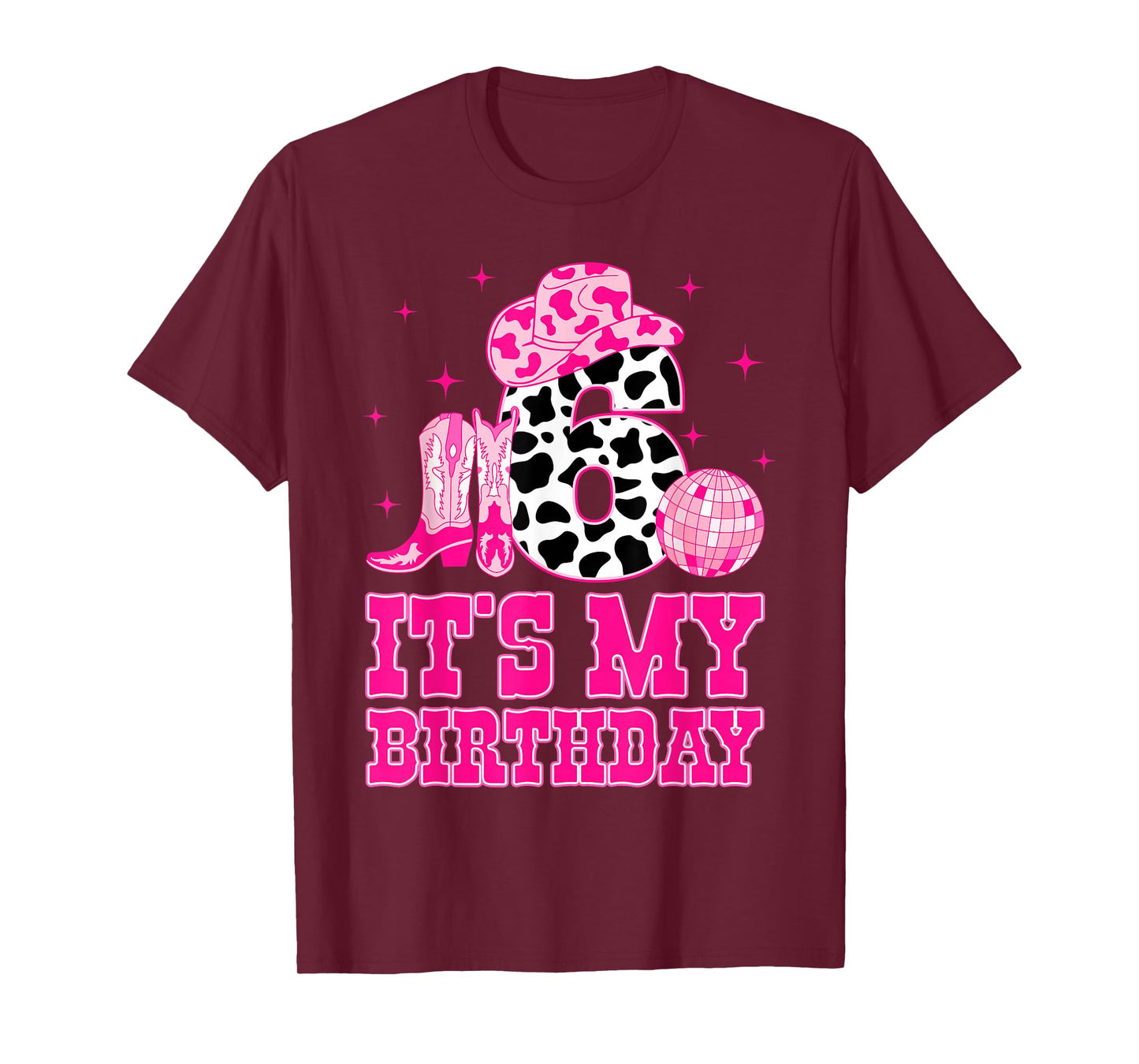It's My 6th Birthday Cowgirl 6 Years Old Western Kids Girls T-Shirt