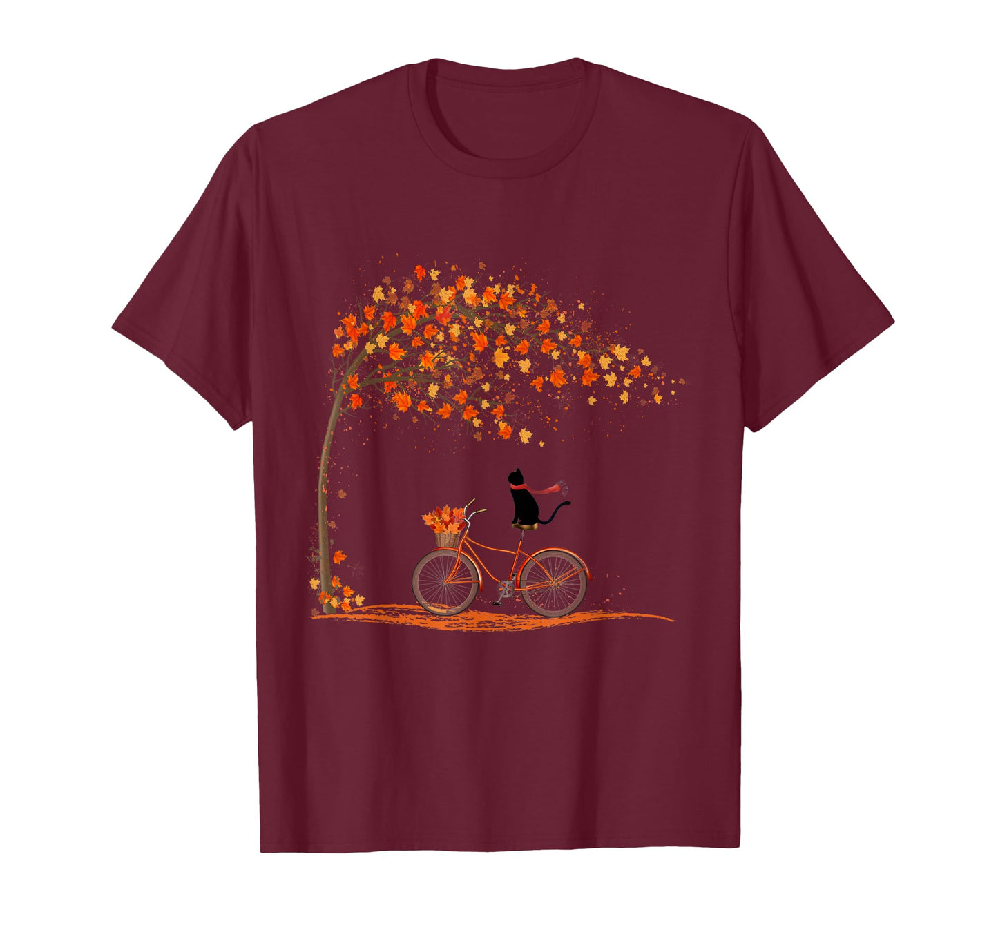 Black Cat Autumn Cozy Fall Vibes Top Thanksgiving Cat T-Shirt