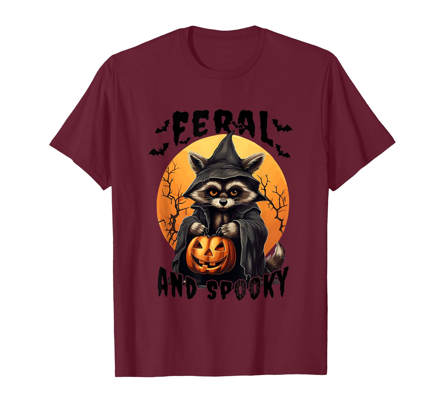 Funny Feral and Spooky Cute Raccoon Halloween For Women Men T-Shirt