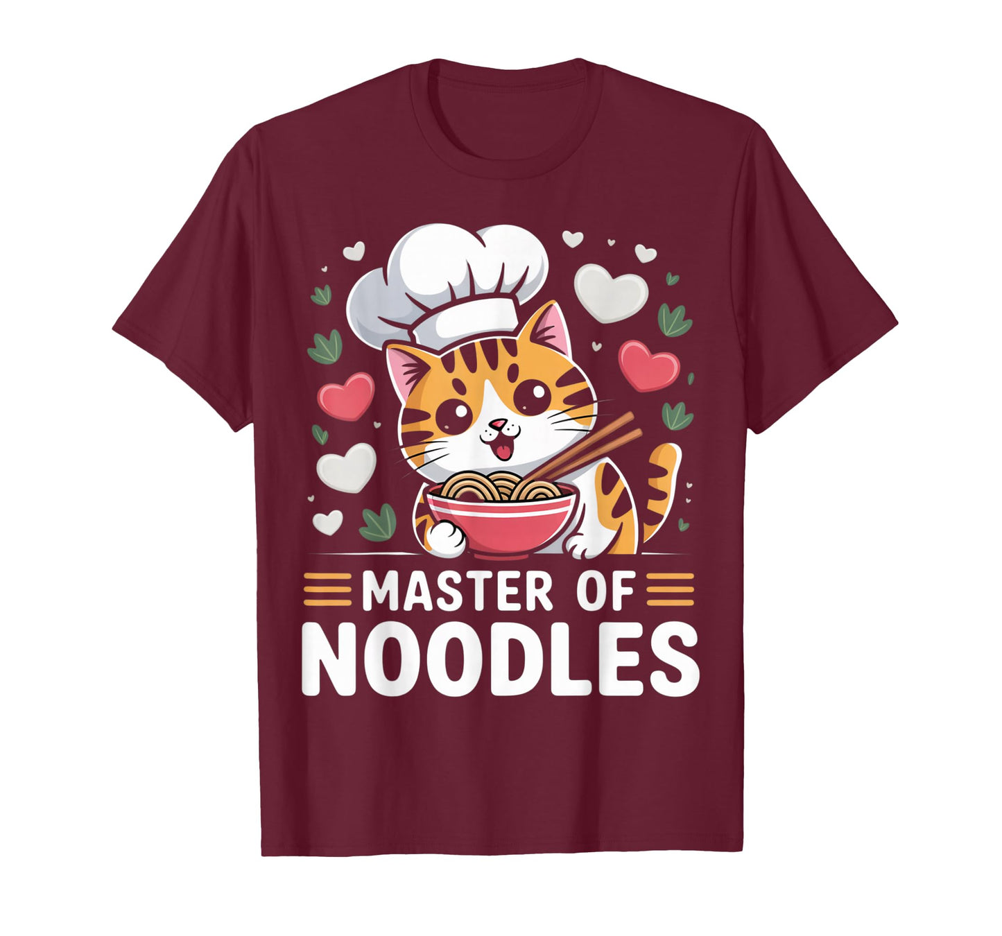 Master of Noodles Cute Chef Cat Kawaii Ramen Lover T-Shirt