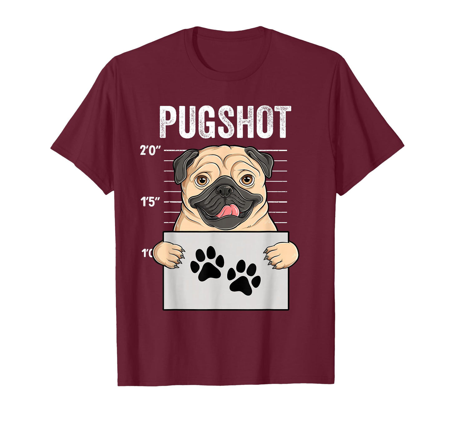 Funny Dog Pug Lover PugShot Mugshot Cool Pug T-Shirt