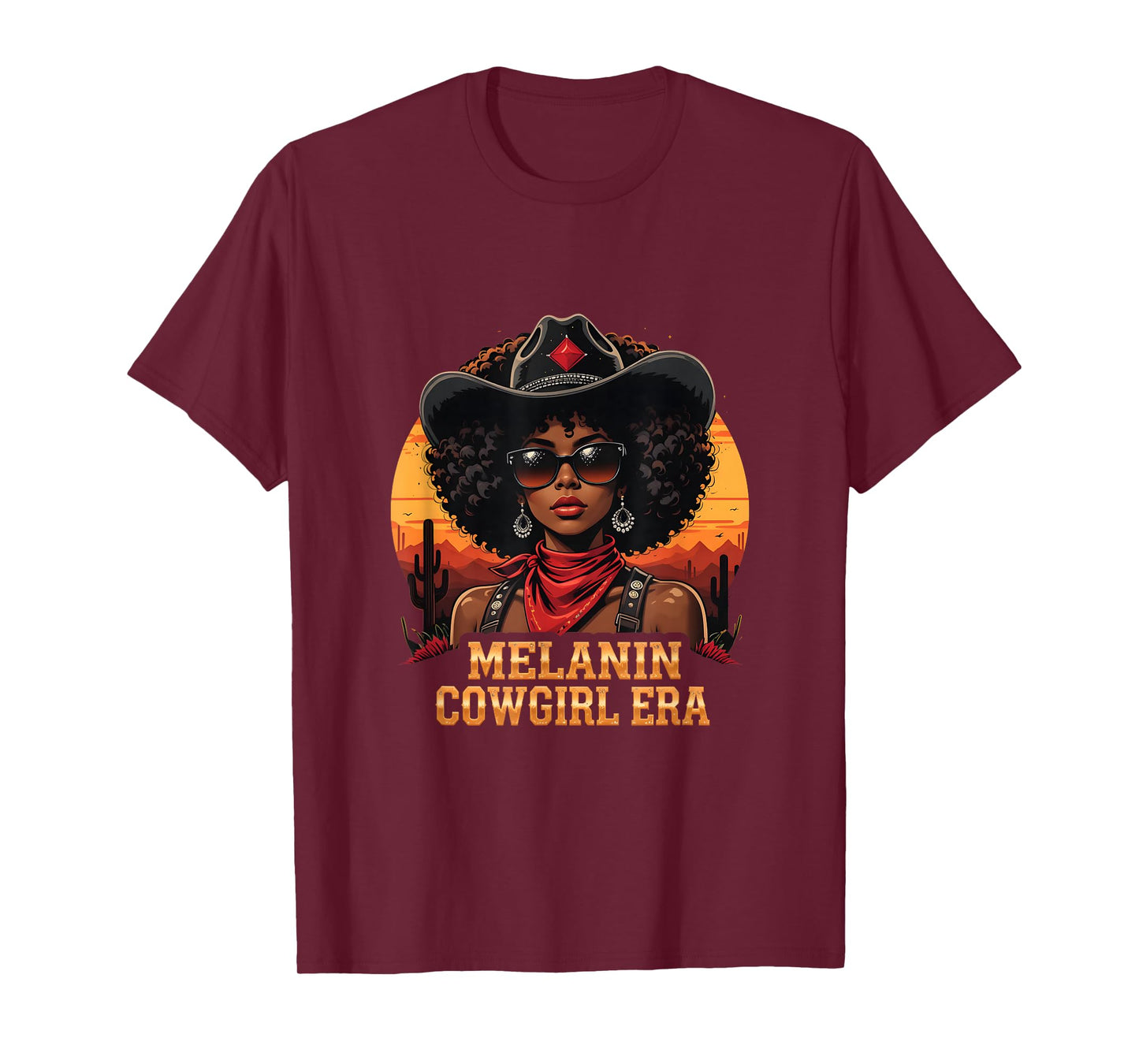 Melanin Cowgirl Era African American Cowgirl Western T-Shirt