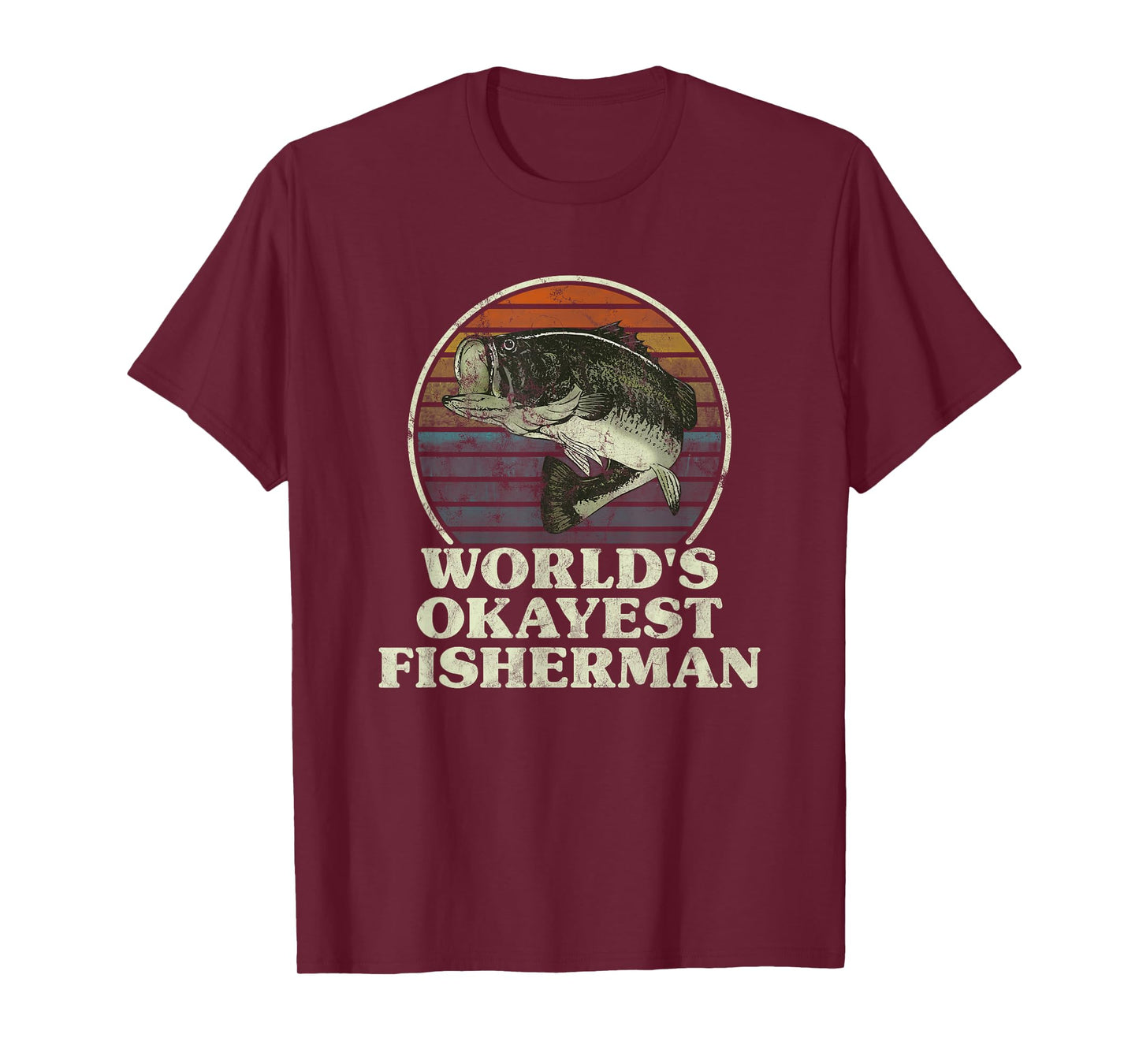 World's Okayest Fisherman Funny Novelty Fishing Gift T-Shirt