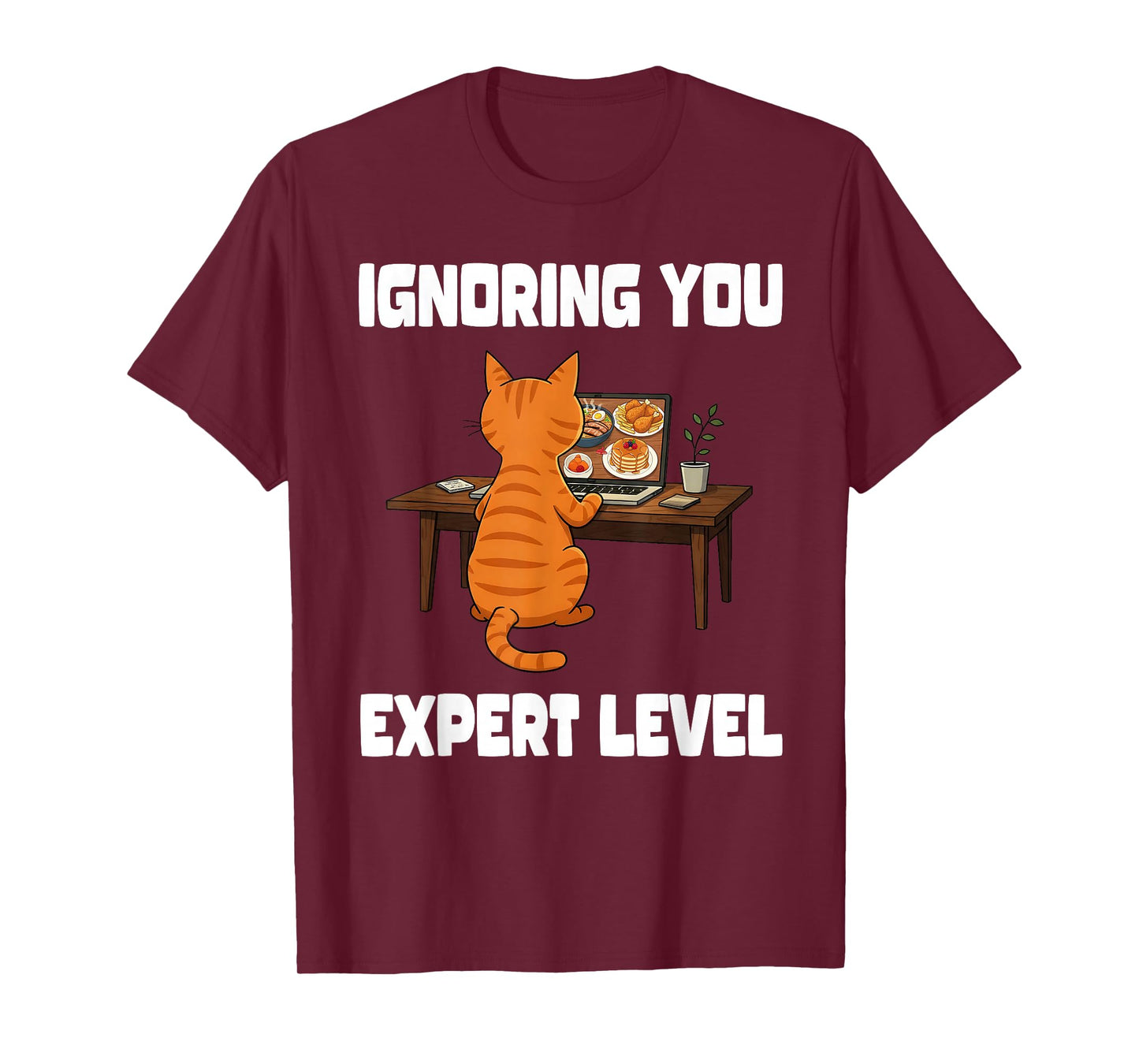 Orange Tabby Humor Ignoring You Expert Level Funny Cat T-Shirt