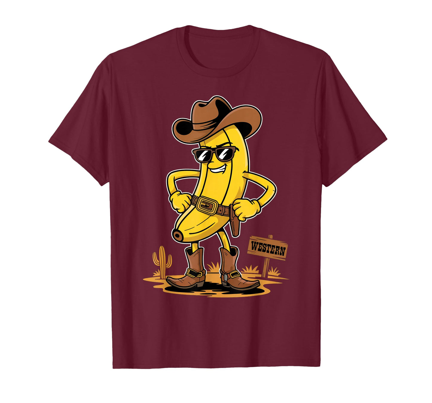 Banana Cowboy Funny Western Country Novelty Banana T-Shirt