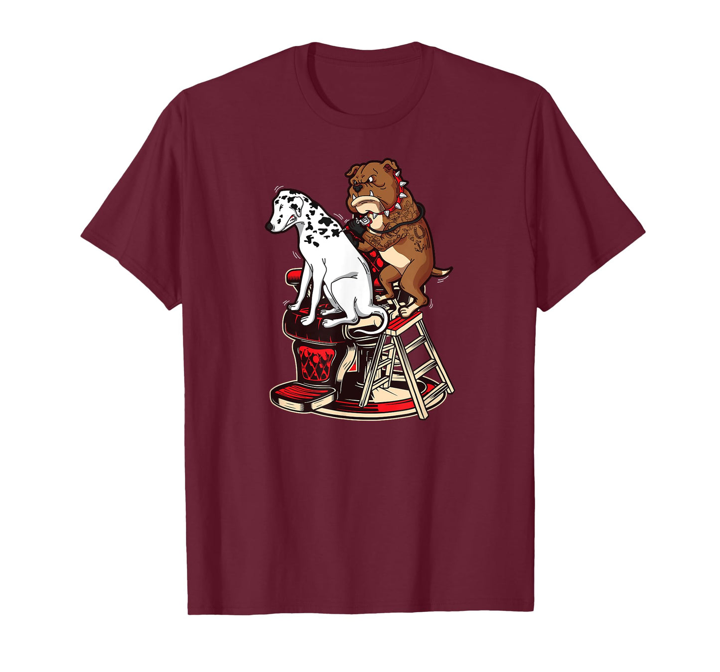 Dalmatian Getting Spots Tattoo T-Shirt Bulldog T-Shirt for Men Women Girls Kids