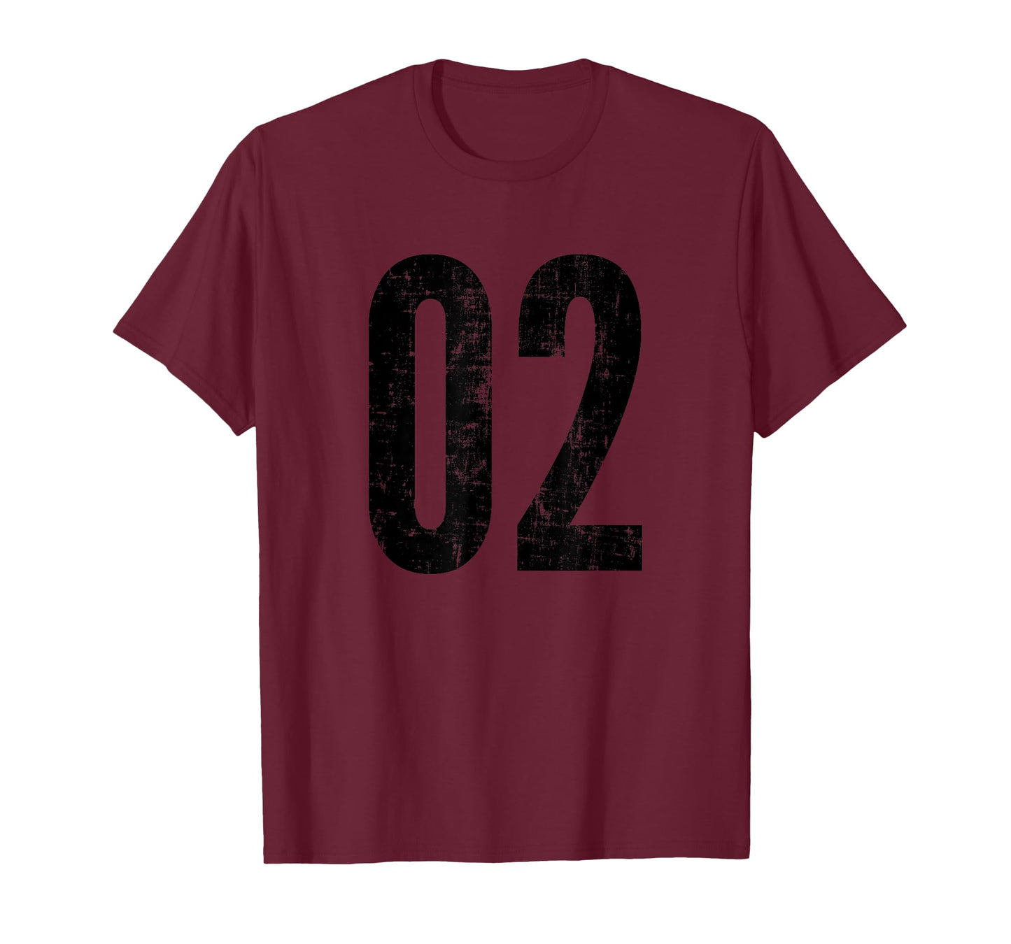 Number 02 Distressed Vintage Sport Team Practice Training T-Shirt