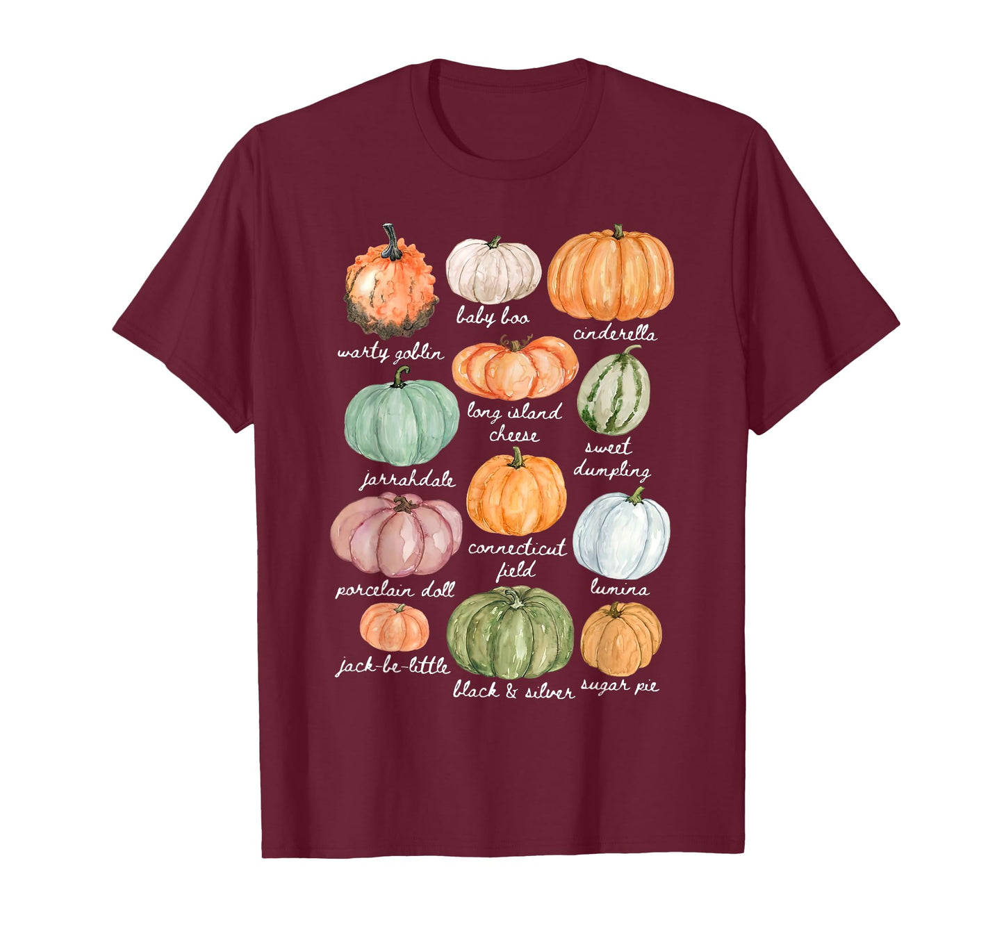 Type Of Pumpkin Fall Autumn Farmer Aesthetic Women's Graphic T-Shirt