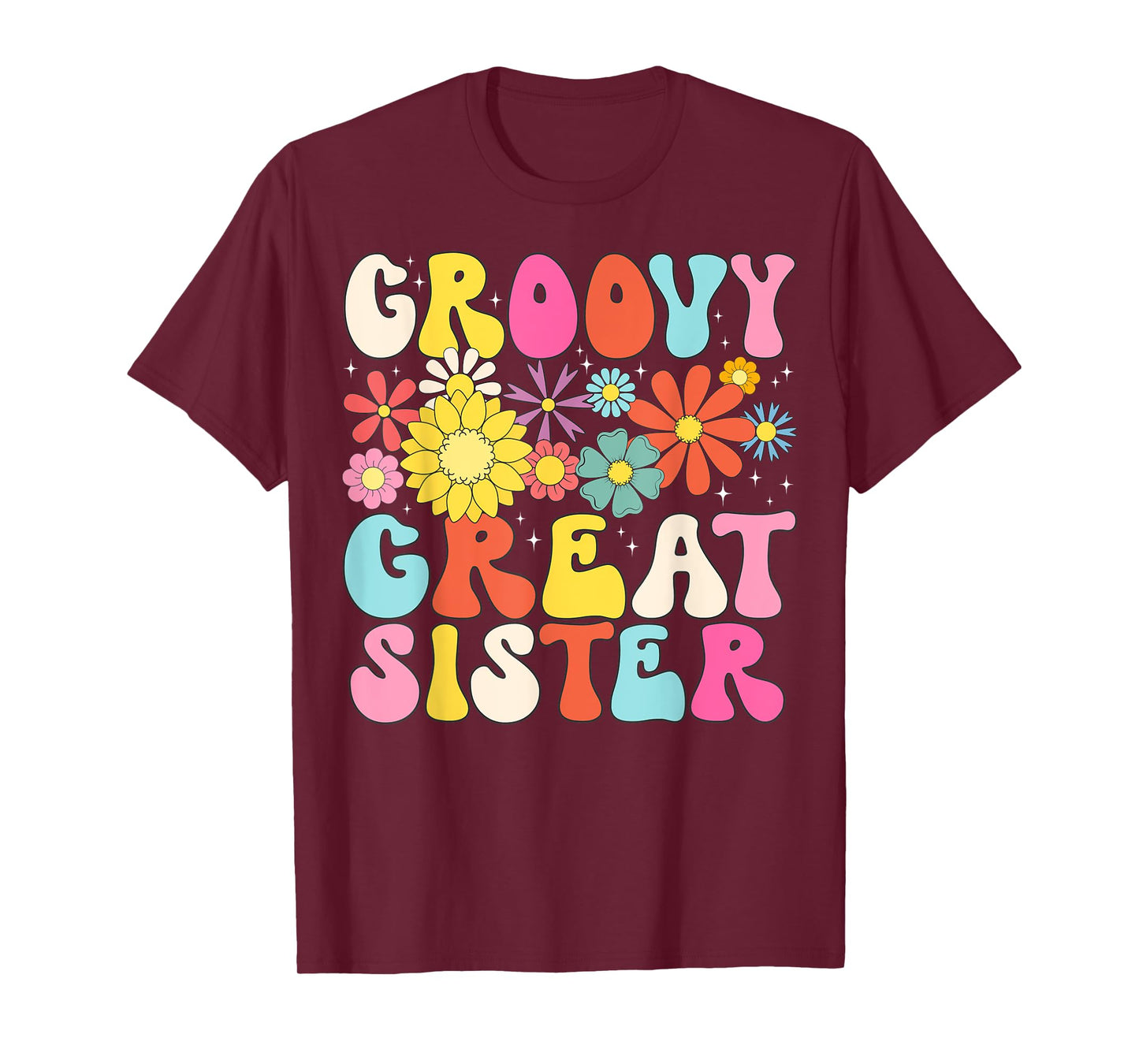 Groovy Great Sister Retro Matching Family Baby Shower T-Shirt