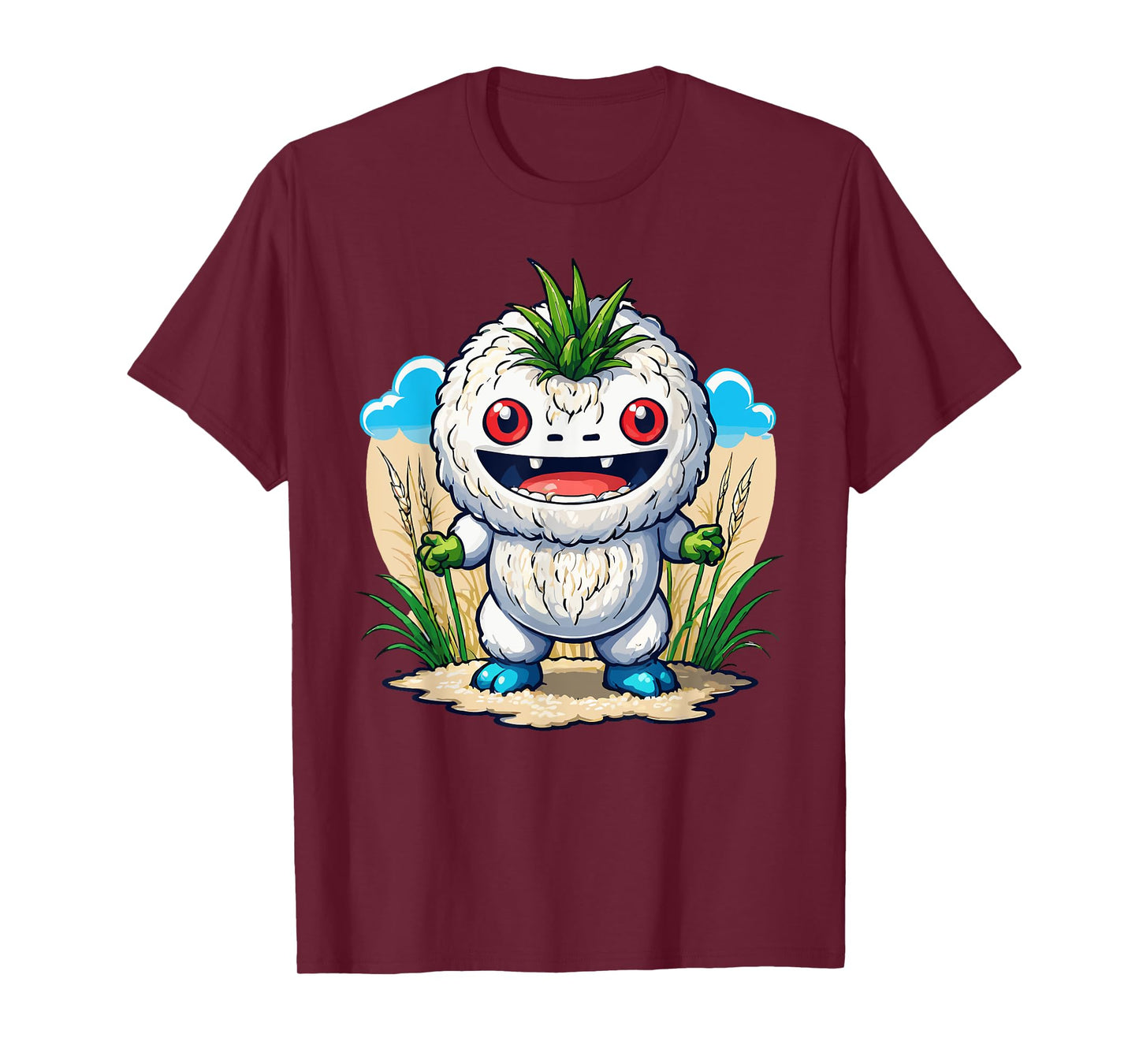 Japanese Food Anime Kawaii Rice Monster T-Shirt