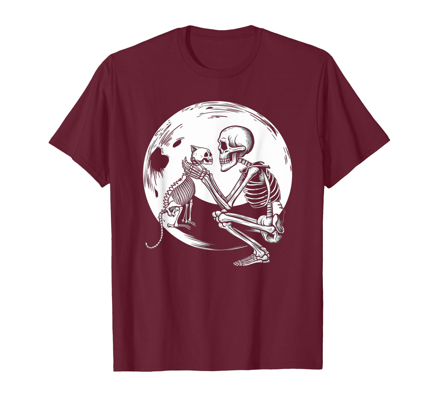 Skeleton Cute Cat Skull Kitty Halloween Men Women Kids T-Shirt