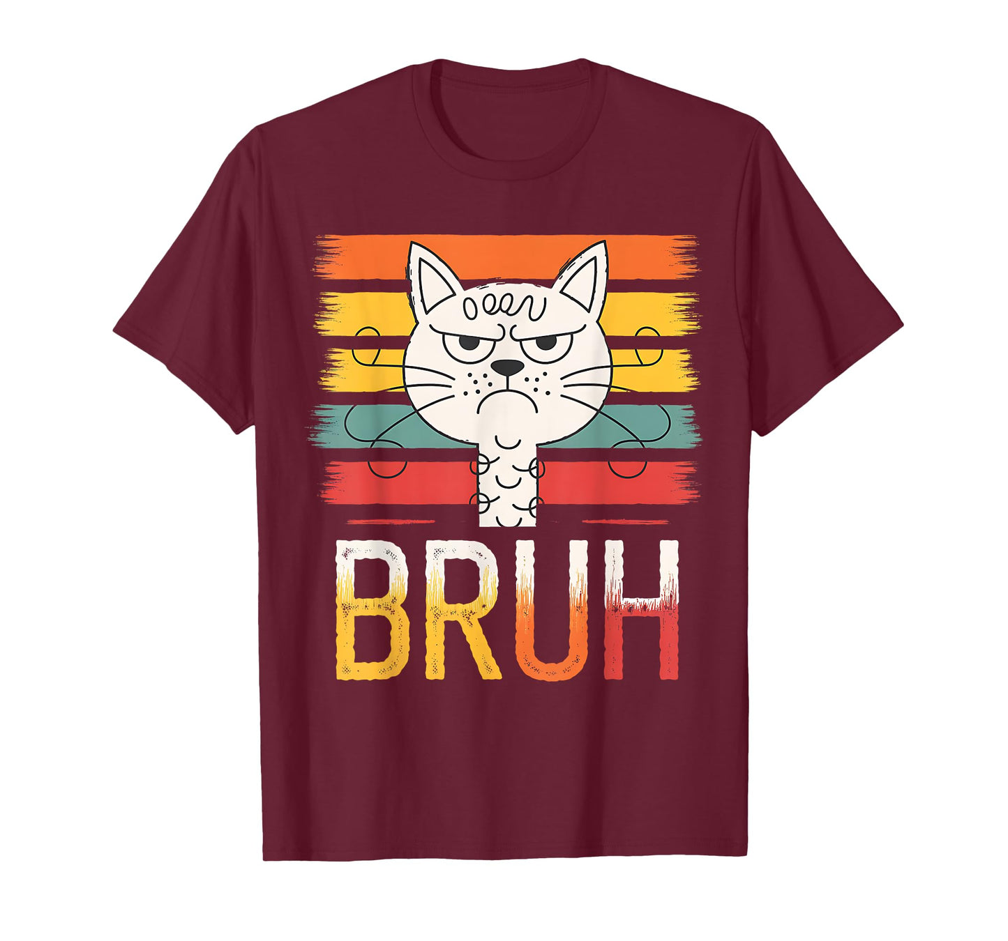 Funny Cat Bruh For Men Women Teens Cat Meme Graphic T-Shirt