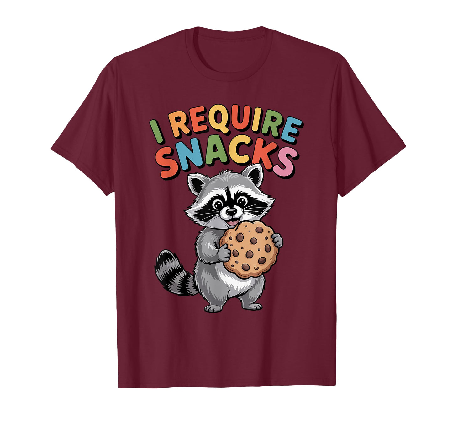 I Require Snacks Raccoon Shirt Funny Christmas Men Women T-Shirt