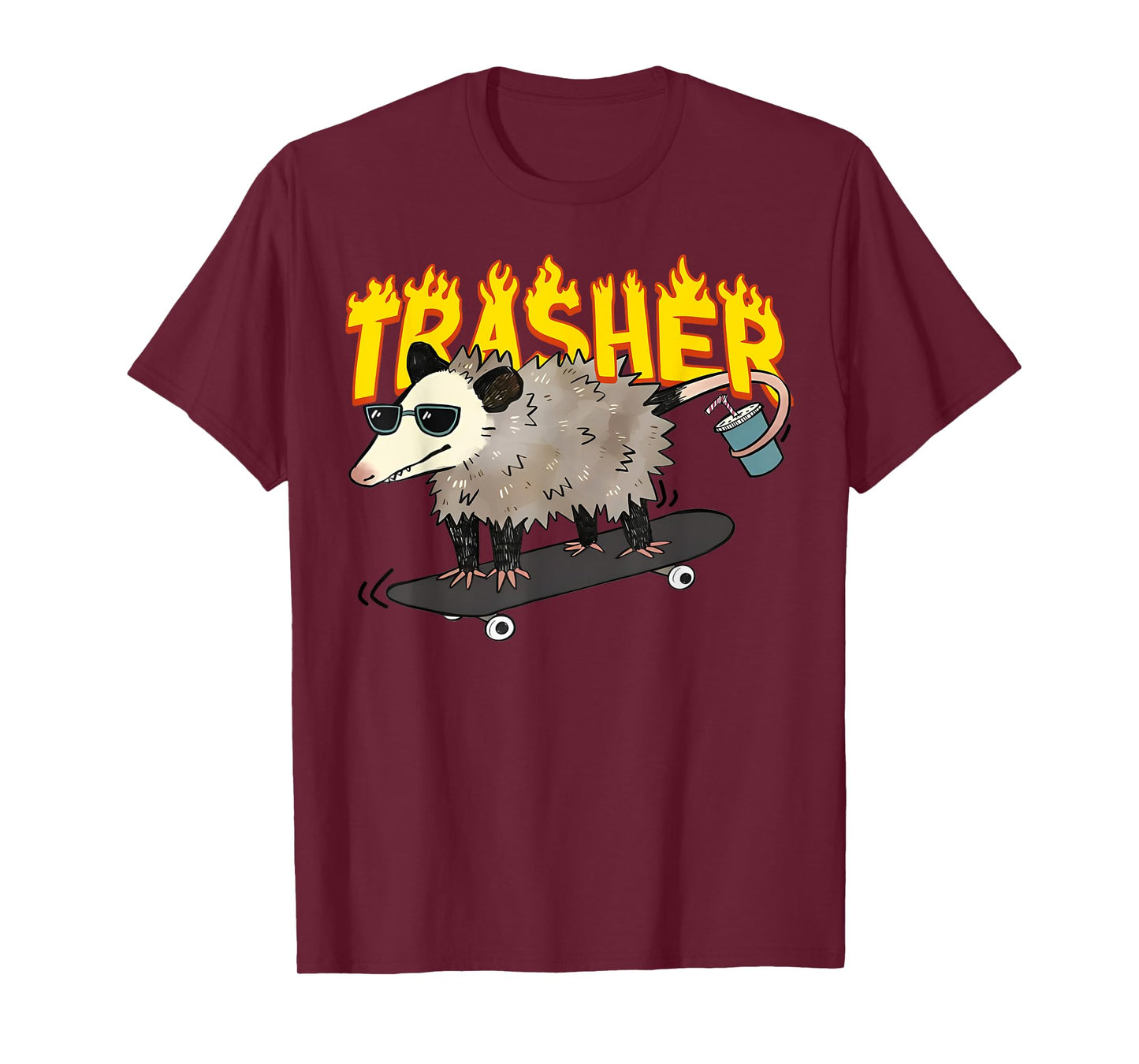 Opossum Skateboard Funny Trasher Possum Skater Men Women Kid T-Shirt