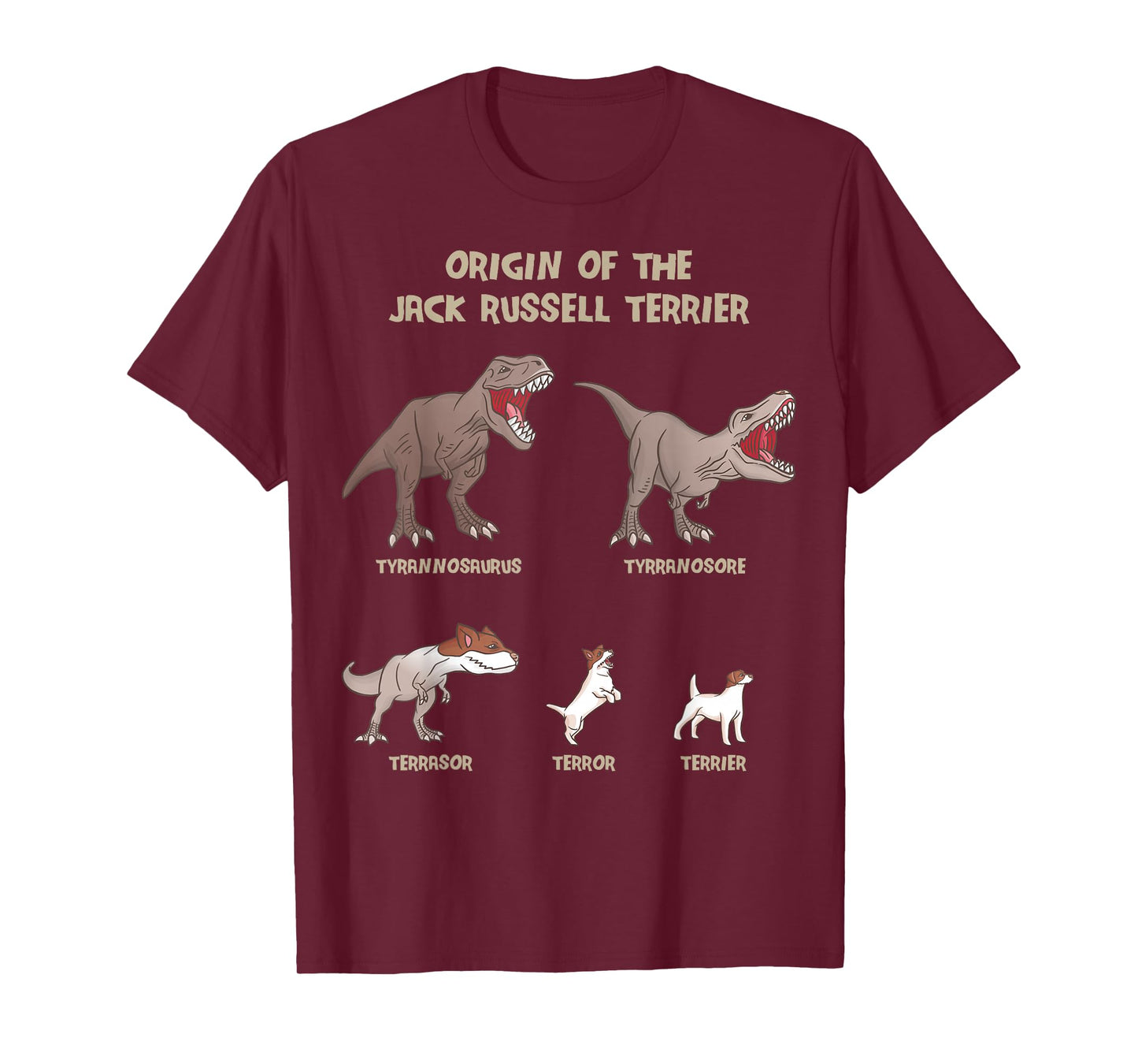 Origin of The Jack Russell Terrier Evolution History Meme T-Shirt Small