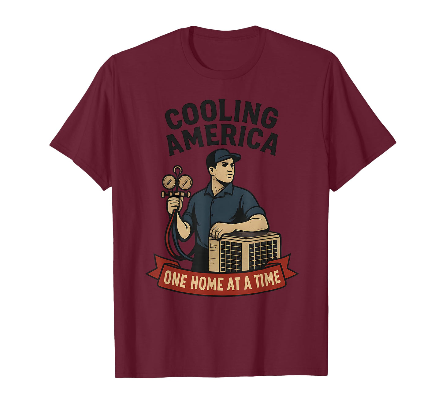 Cooling America 1 Home at a Time HVAC Patriotic T-Shirt
