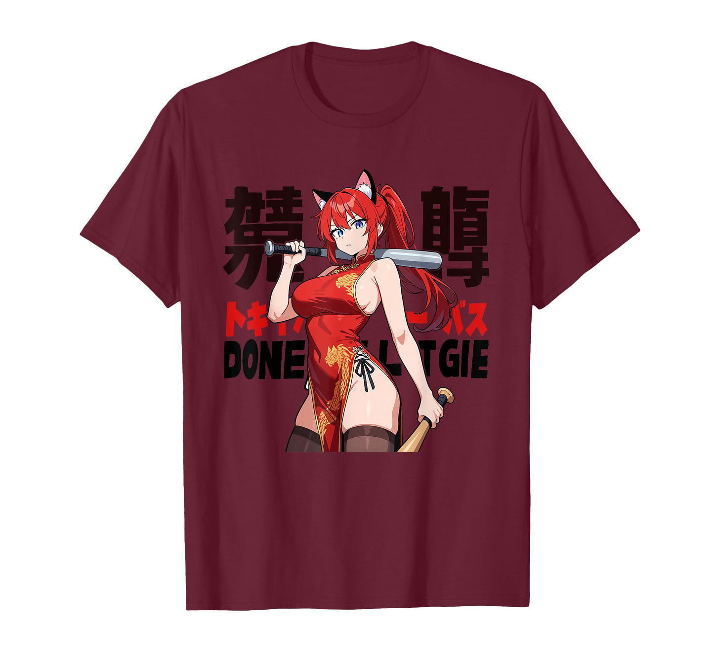 Waifu Sexy Anime Girl Hot Neko Cat Girl Japanese Style T-Shirt