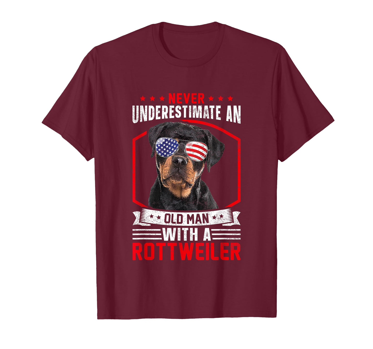Grandpa Father Dog - Never Underestimate Old man Rottweiler T-Shirt